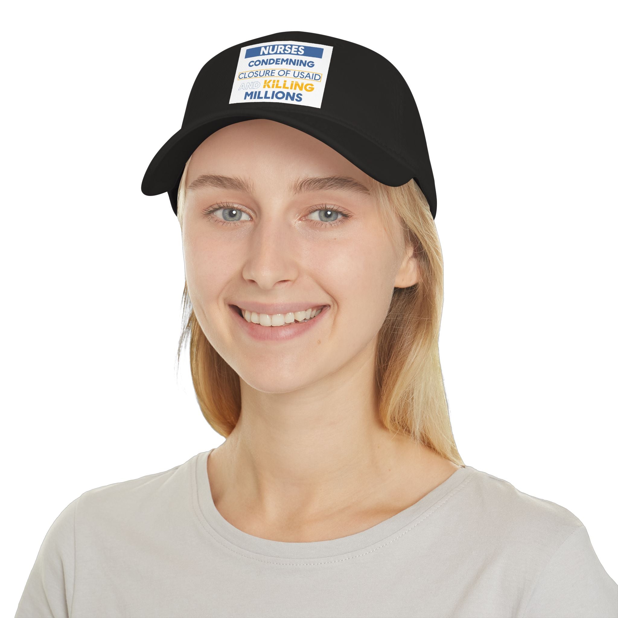 Unisex Baseball Cap - Nurses Condemning Closure of USAID (front) - 100% Cotton Twill - NFG-B-18-253