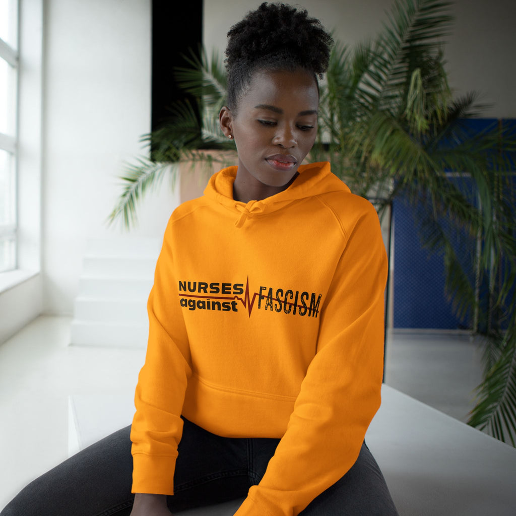 Unisex Mid-weight Hoodie - Nurses Against Fascism (front) - Nurses Against Cruelty (back) - 80% cotton, 20% polyester - NAF-H-AC5101