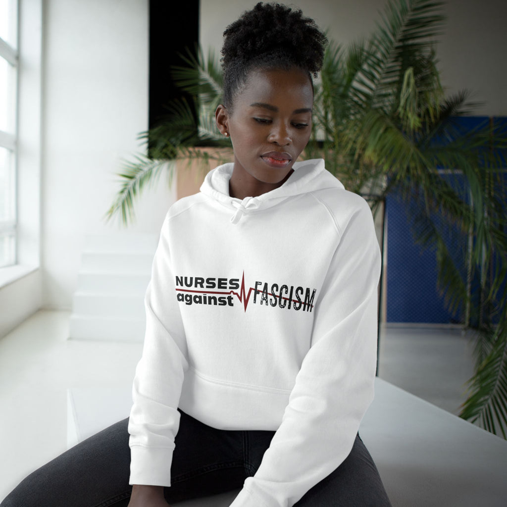 Unisex Mid-weight Hoodie - Nurses Against Fascism (front) - Nurses Against Cruelty (back) - 80% cotton, 20% polyester - NAF-H-AC5101