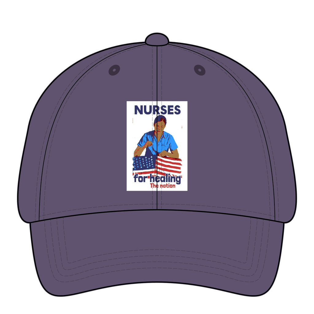 Women's Pigment-Dyed Cap - Nurses For Healing The Nation (front) - 100% cotton pigment-washed twill - NFH-DC-CASSIE