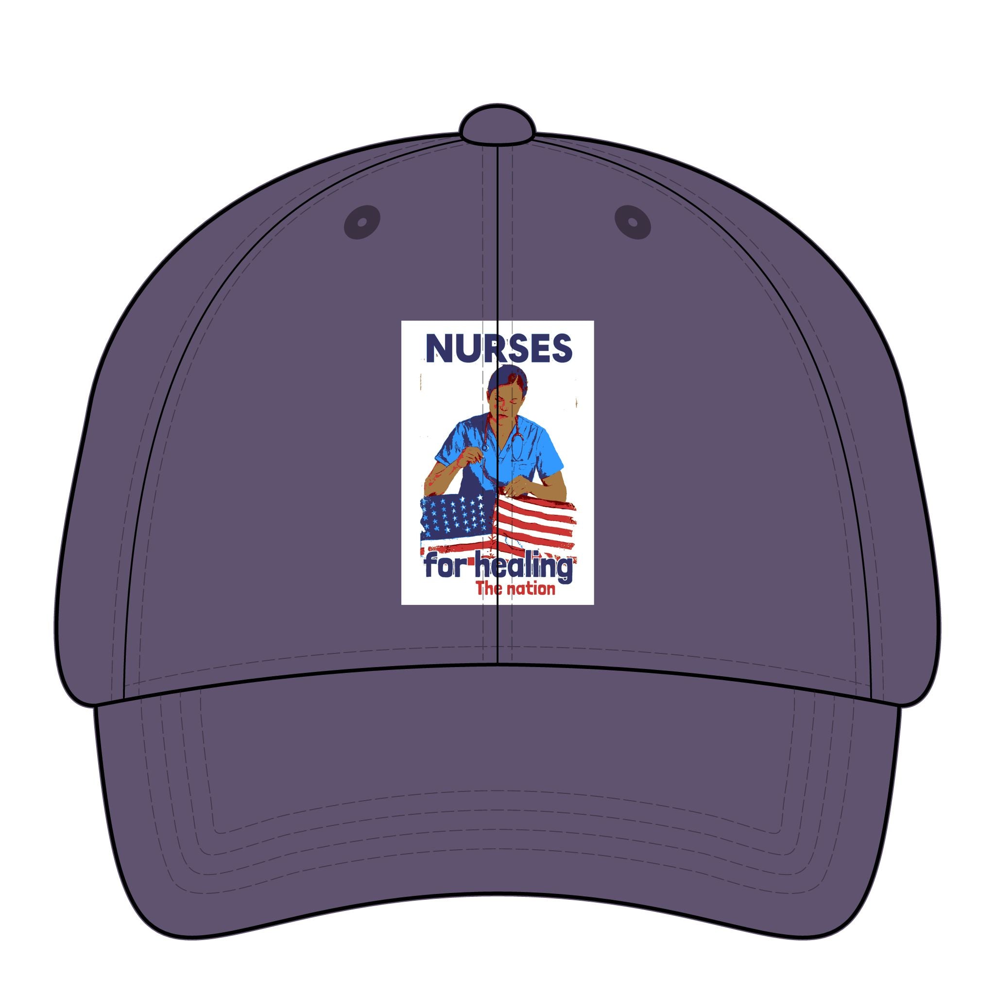 Women's Pigment-Dyed Cap - Nurses For Healing The Nation (front) - 100% cotton pigment-washed twill - NFH-DC-CASSIE