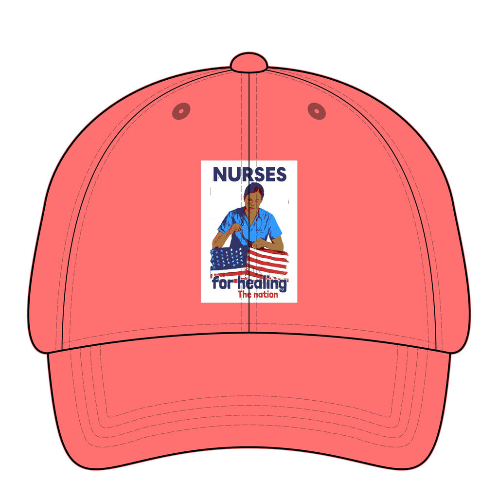Women's Pigment-Dyed Cap - Nurses For Healing The Nation (front) - 100% cotton pigment-washed twill - NFH-DC-CASSIE