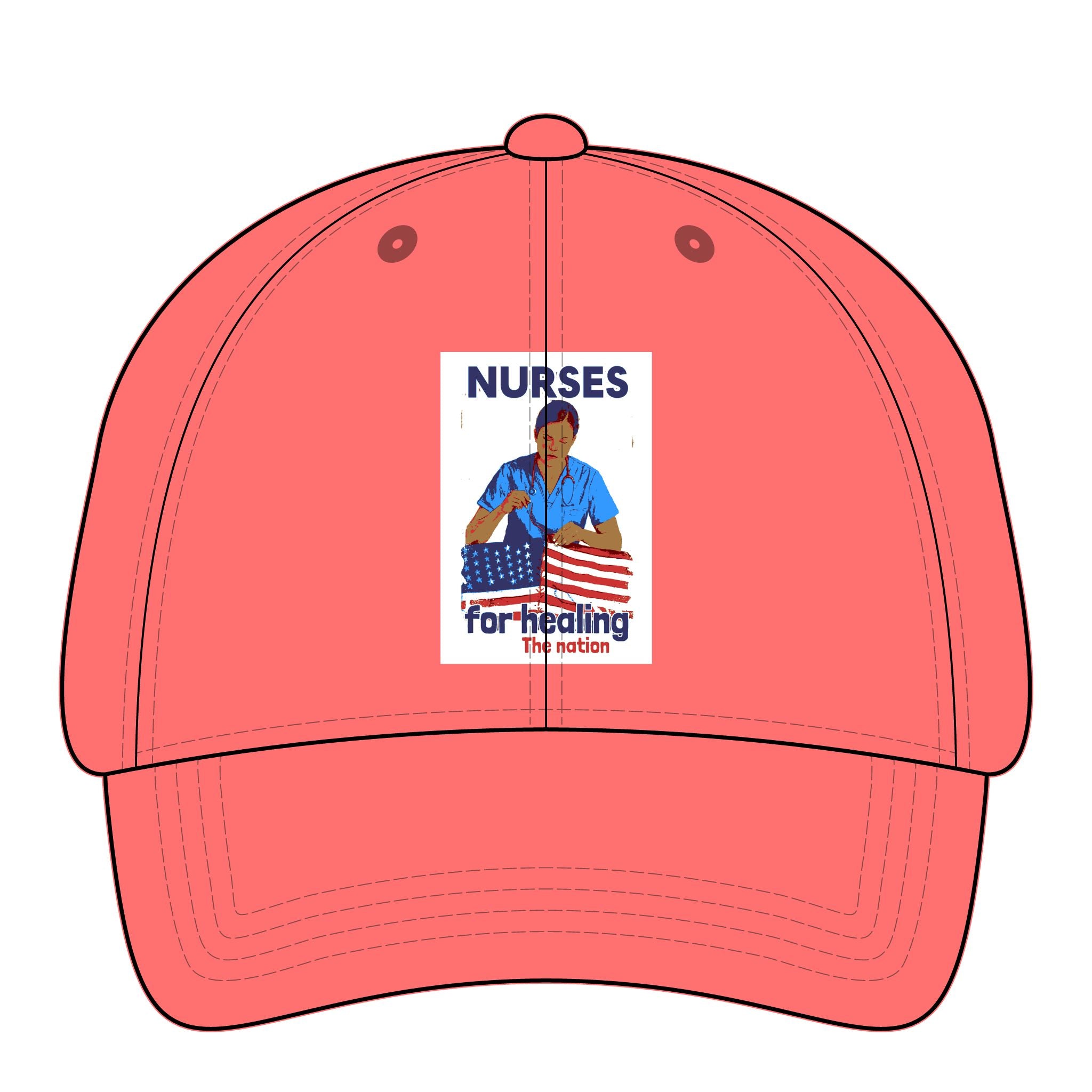 Women's Pigment-Dyed Cap - Nurses For Healing The Nation (front) - 100% cotton pigment-washed twill - NFH-DC-CASSIE
