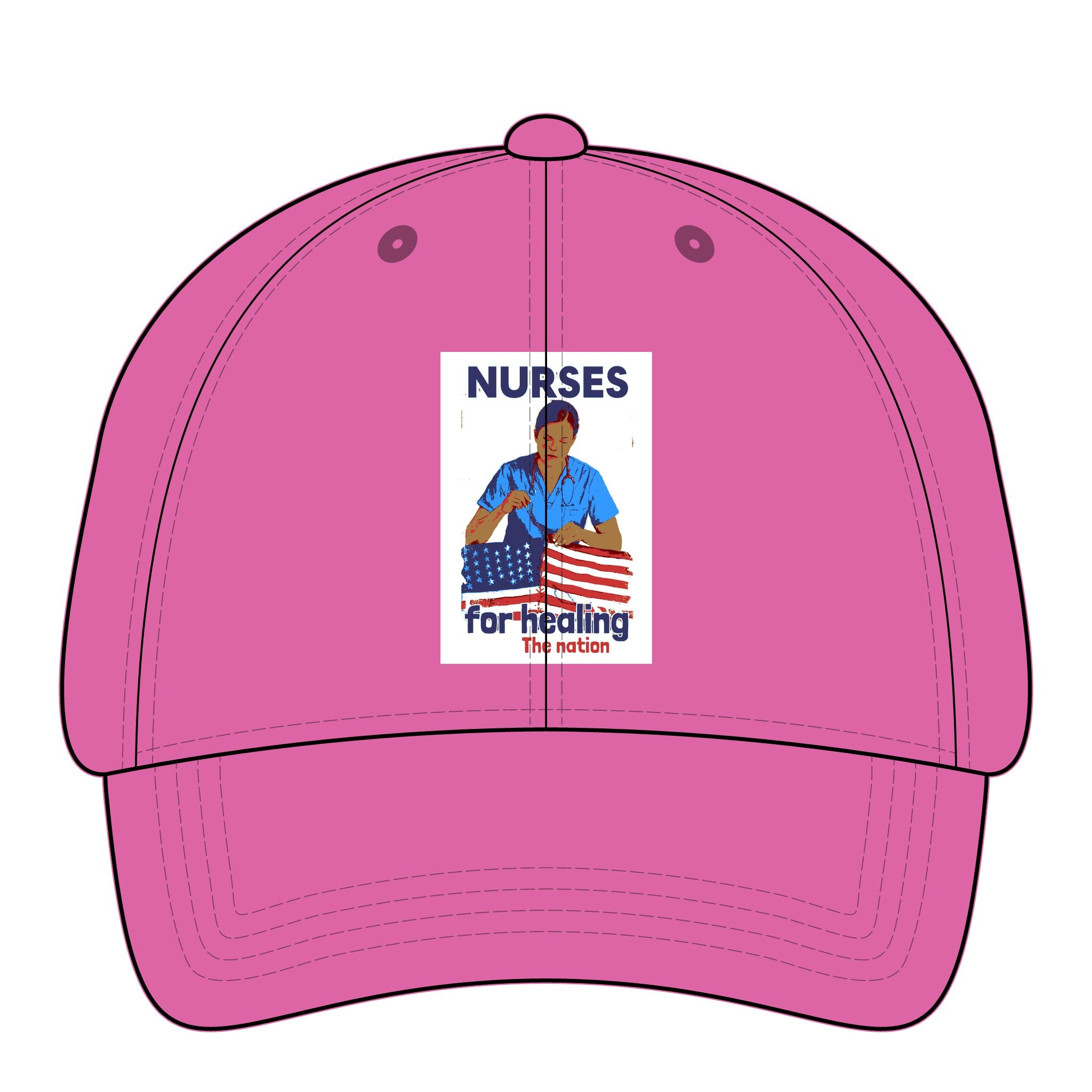 Women's Pigment-Dyed Cap - Nurses For Healing The Nation (front) - 100% cotton pigment-washed twill - NFH-DC-CASSIE
