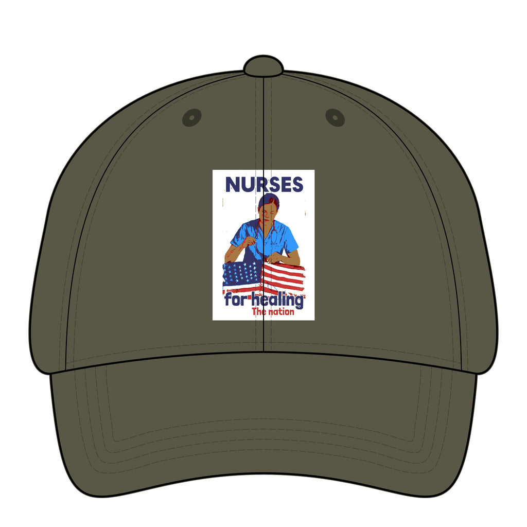 Women's Pigment-Dyed Cap - Nurses For Healing The Nation (front) - 100% cotton pigment-washed twill - NFH-DC-CASSIE