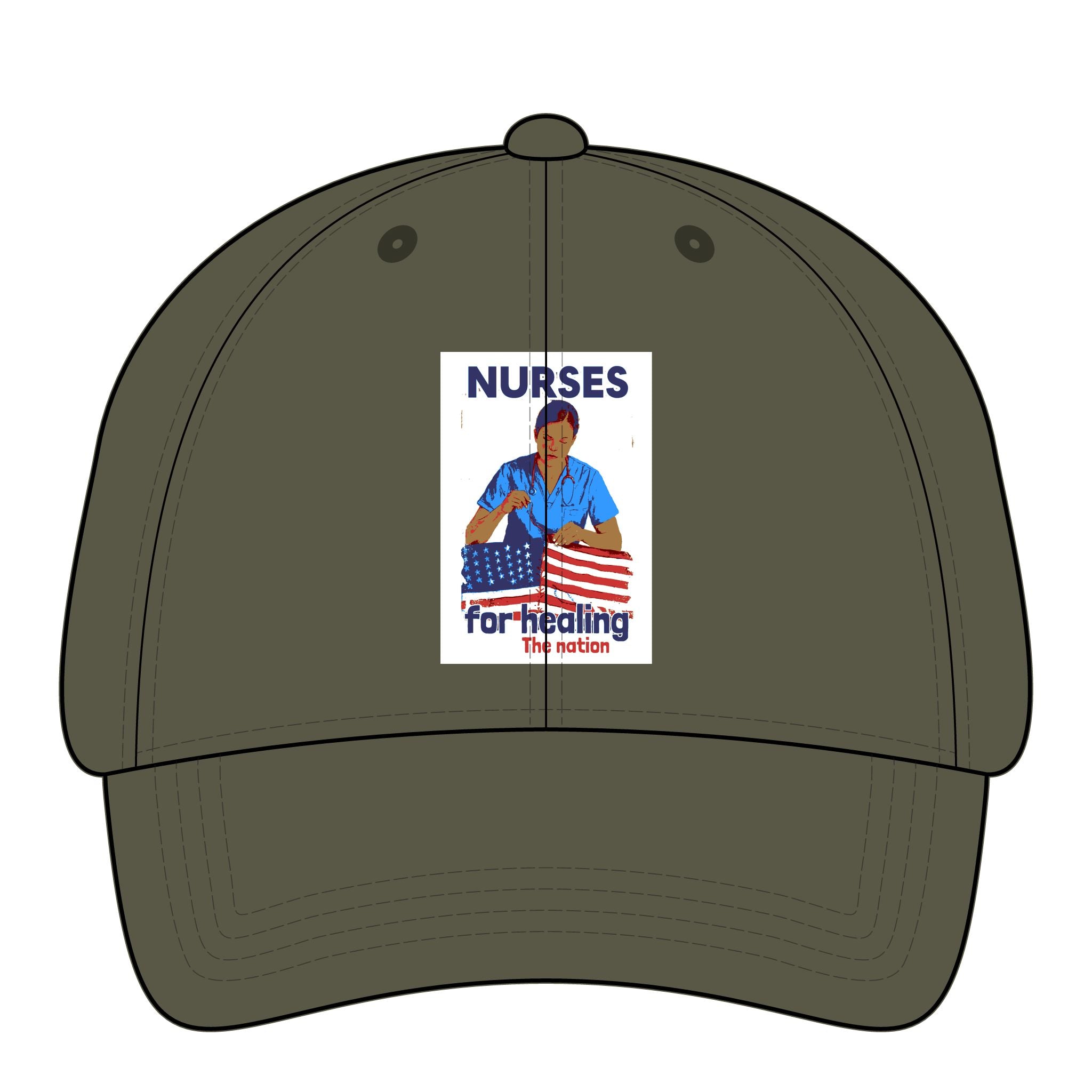 Women's Pigment-Dyed Cap - Nurses For Healing The Nation (front) - 100% cotton pigment-washed twill - NFH-DC-CASSIE