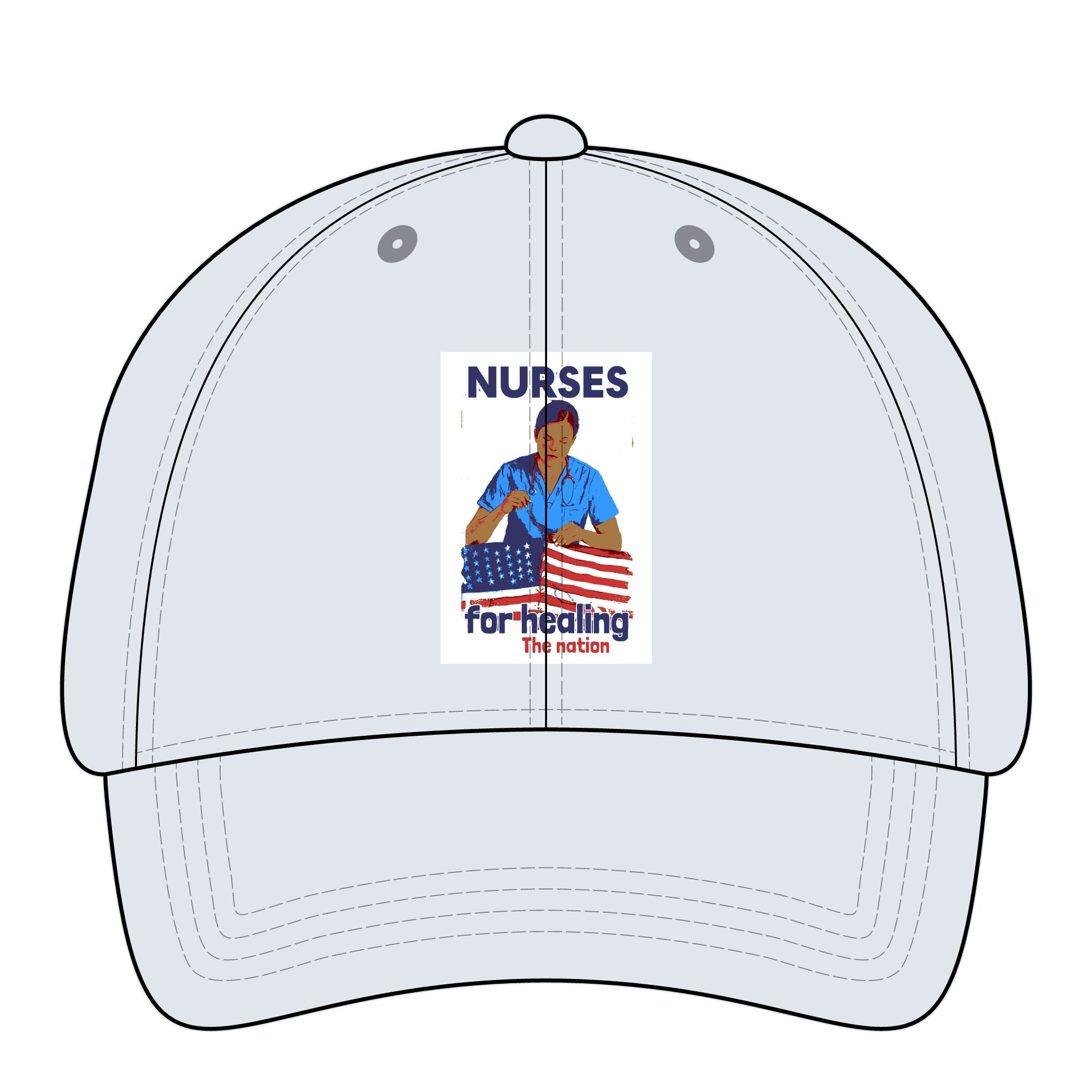 Women's Pigment-Dyed Cap - Nurses For Healing The Nation (front) - 100% cotton pigment-washed twill - NFH-DC-CASSIE