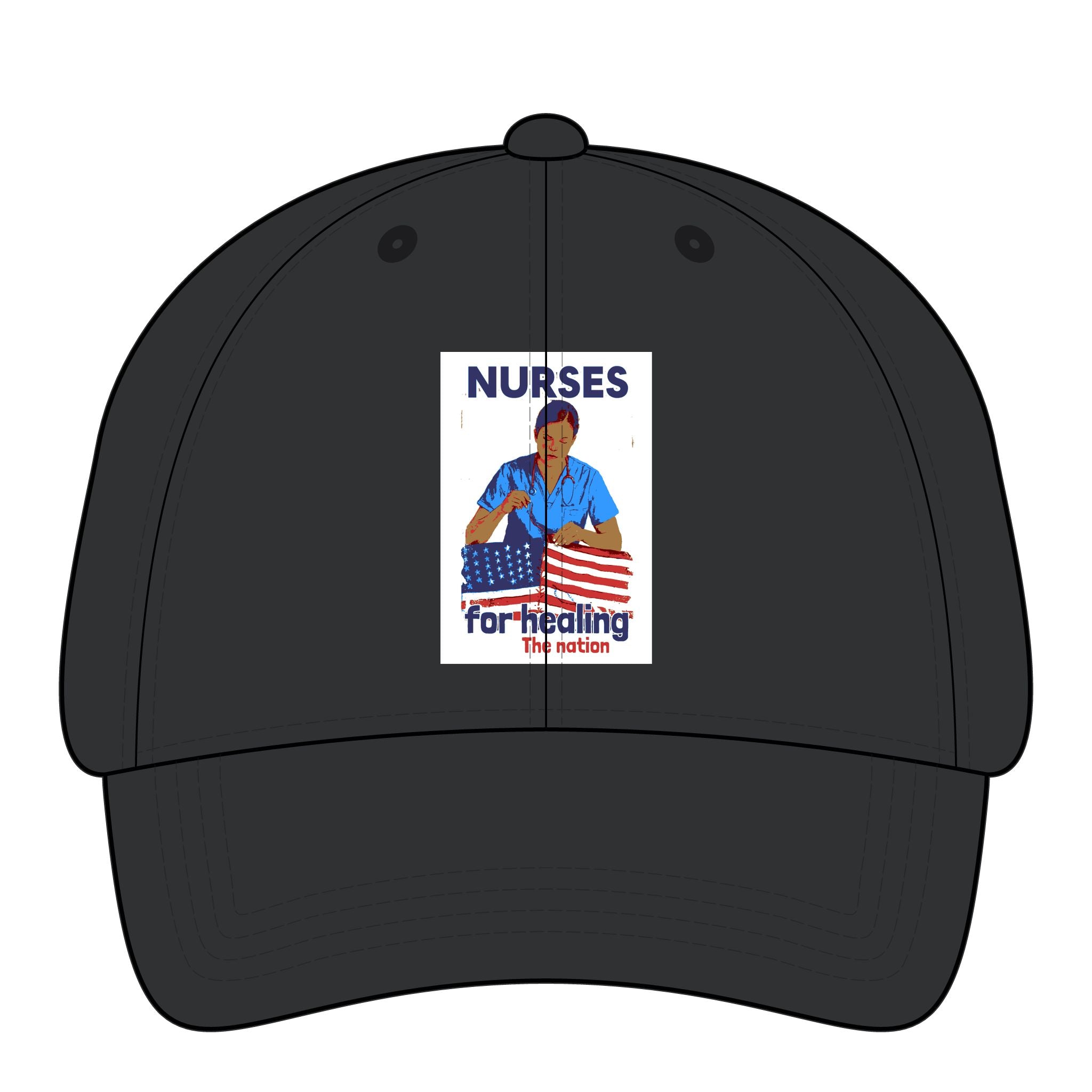Women's Pigment-Dyed Cap - Nurses For Healing The Nation (front) - 100% cotton pigment-washed twill - NFH-DC-CASSIE