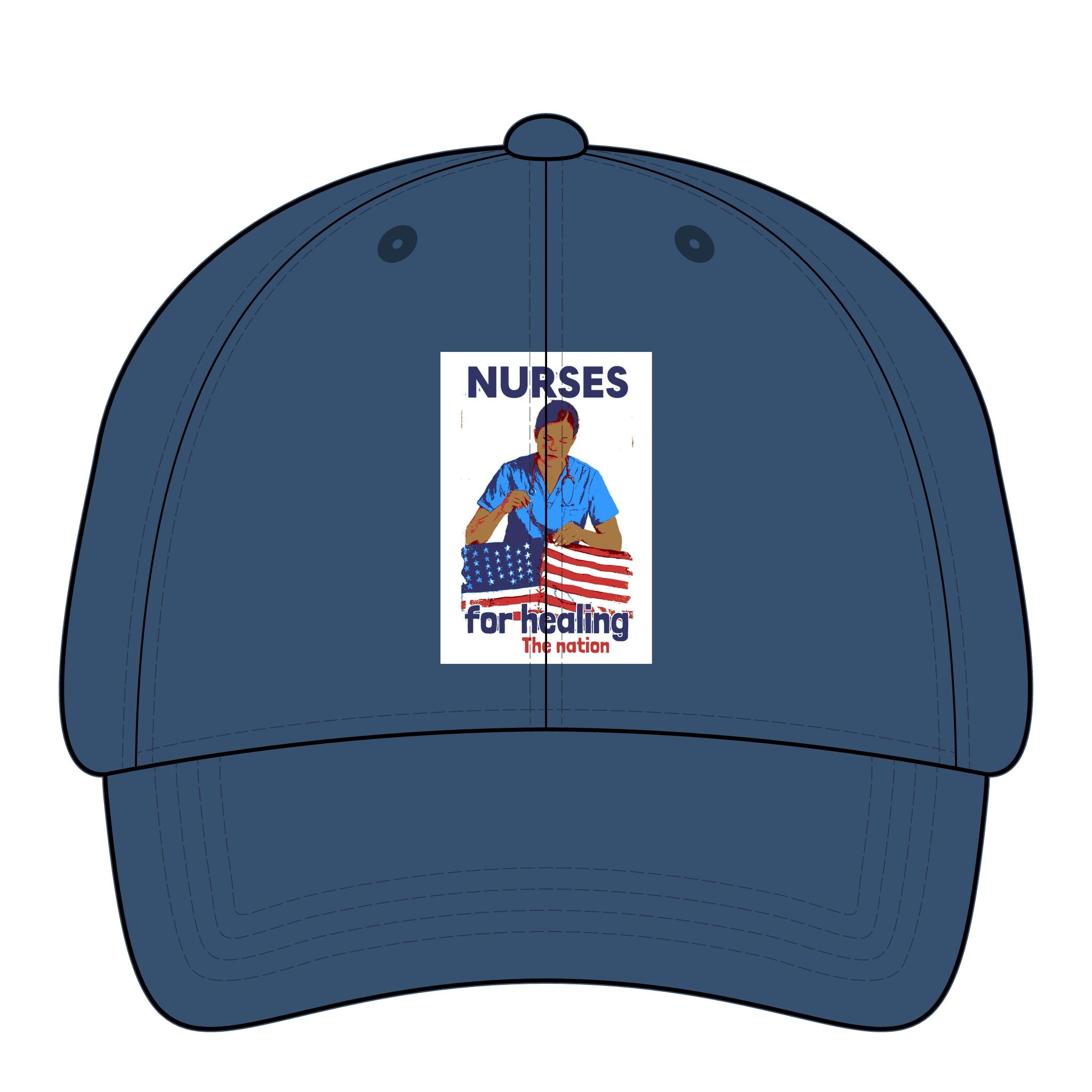 Women's Pigment-Dyed Cap - Nurses For Healing The Nation (front) - 100% cotton pigment-washed twill - NFH-DC-CASSIE
