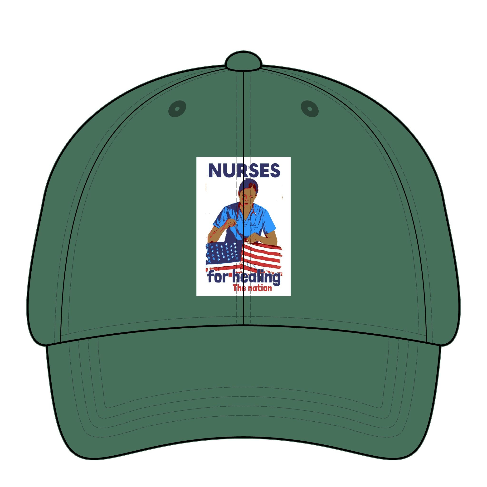 Women's Pigment-Dyed Cap - Nurses For Healing The Nation (front) - 100% cotton pigment-washed twill - NFH-DC-CASSIE