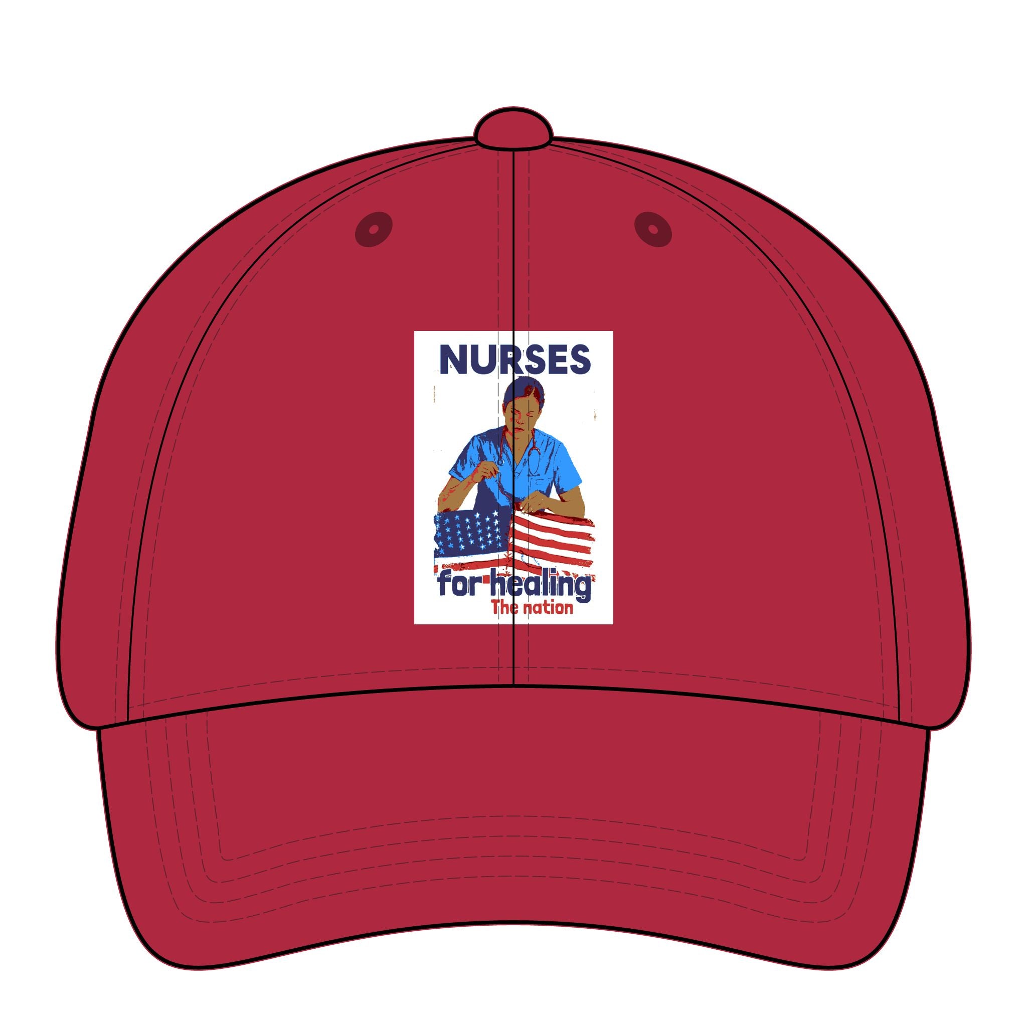 Women's Pigment-Dyed Cap - Nurses For Healing The Nation (front) - 100% cotton pigment-washed twill - NFH-DC-CASSIE
