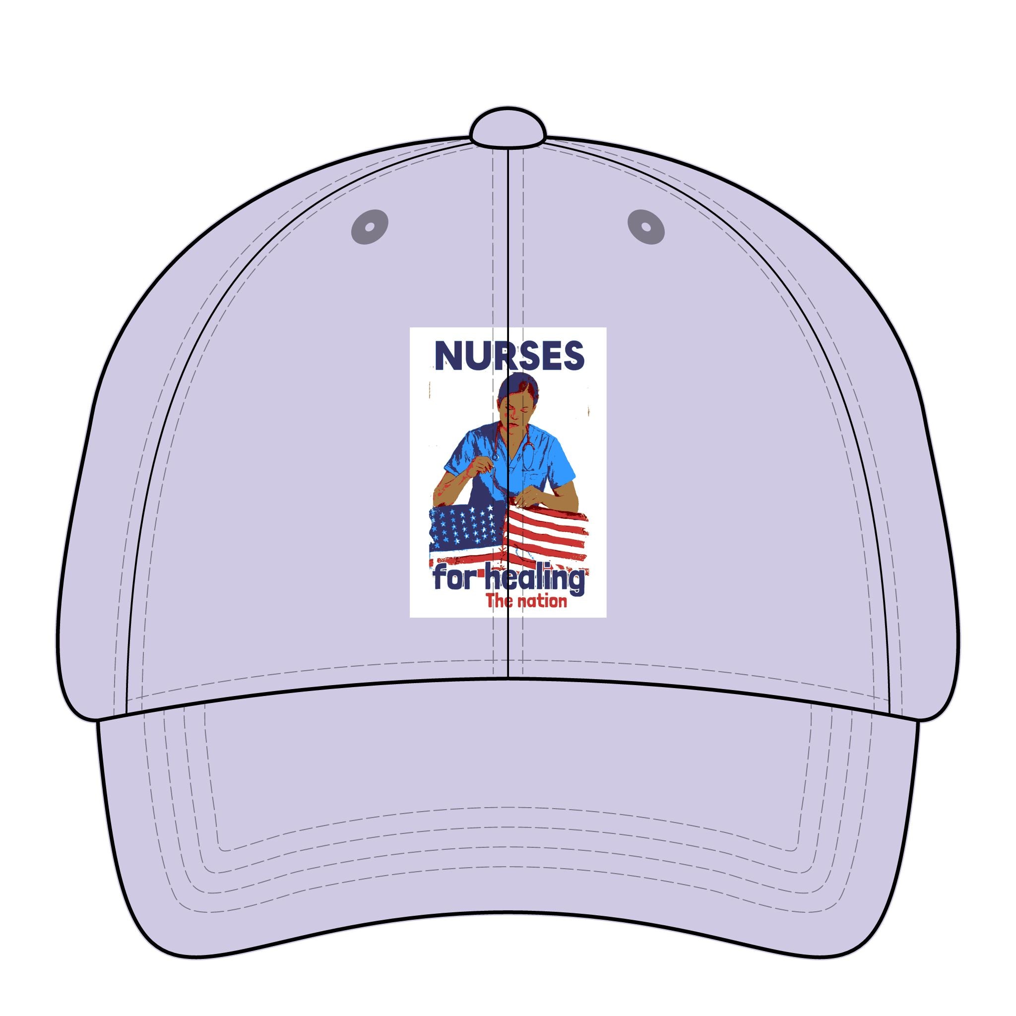 Women's Pigment-Dyed Cap - Nurses For Healing The Nation (front) - 100% cotton pigment-washed twill - NFH-DC-CASSIE