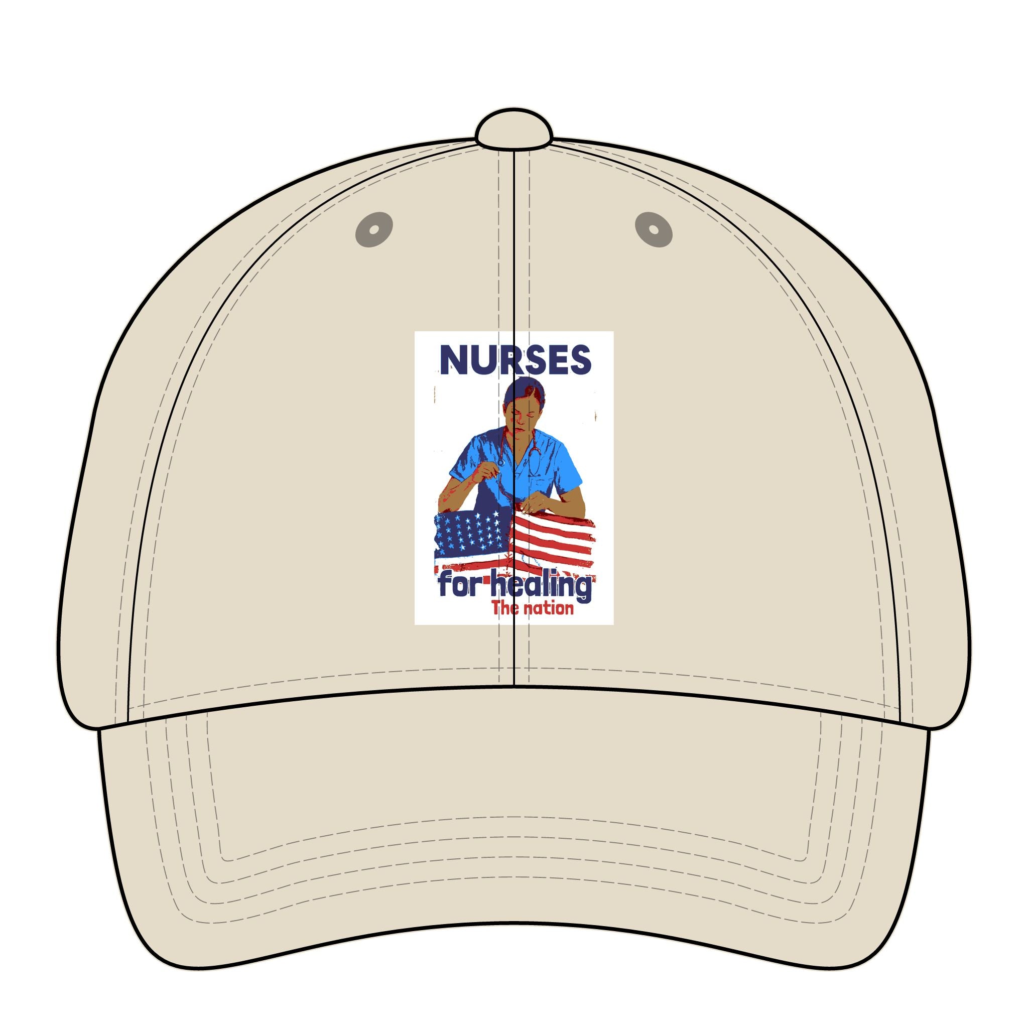Women's Pigment-Dyed Cap - Nurses For Healing The Nation (front) - 100% cotton pigment-washed twill - NFH-DC-CASSIE