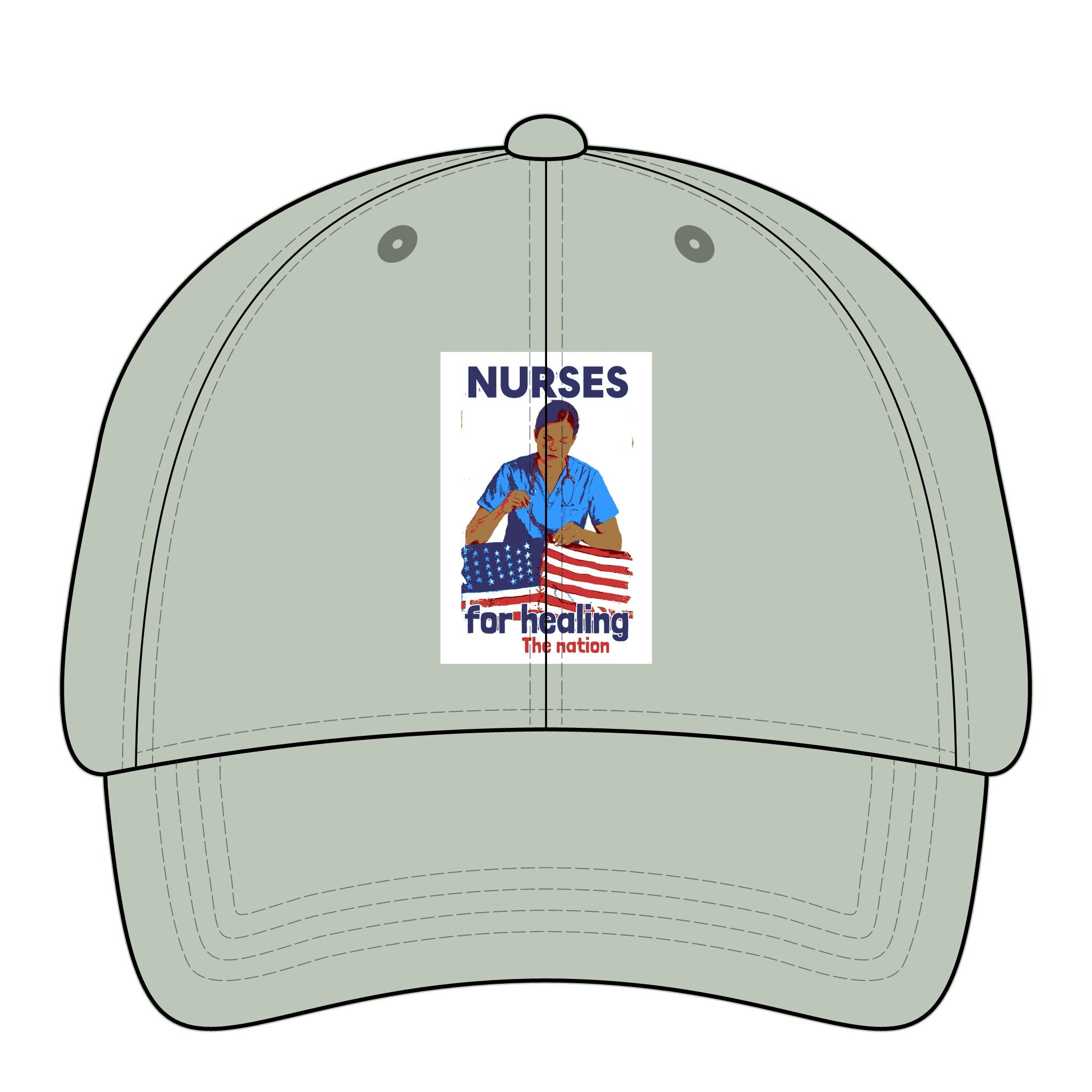 Women's Pigment-Dyed Cap - Nurses For Healing The Nation (front) - 100% cotton pigment-washed twill - NFH-DC-CASSIE