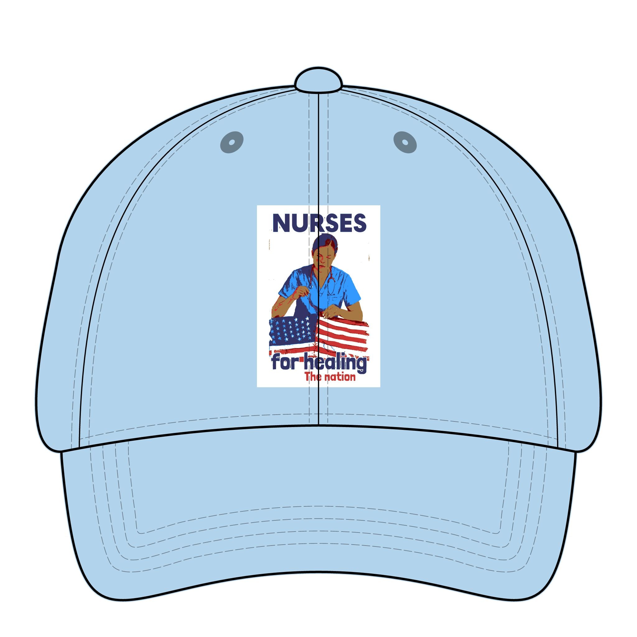 Women's Pigment-Dyed Cap - Nurses For Healing The Nation (front) - 100% cotton pigment-washed twill - NFH-DC-CASSIE
