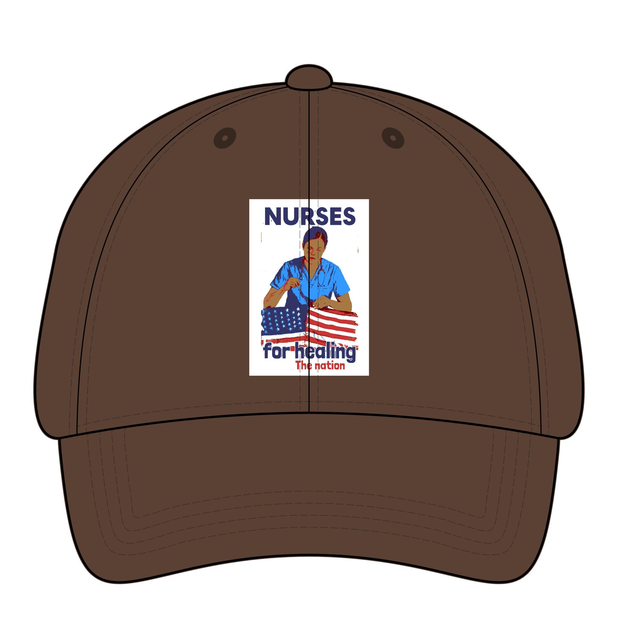 Women's Pigment-Dyed Cap - Nurses For Healing The Nation (front) - 100% cotton pigment-washed twill - NFH-DC-CASSIE
