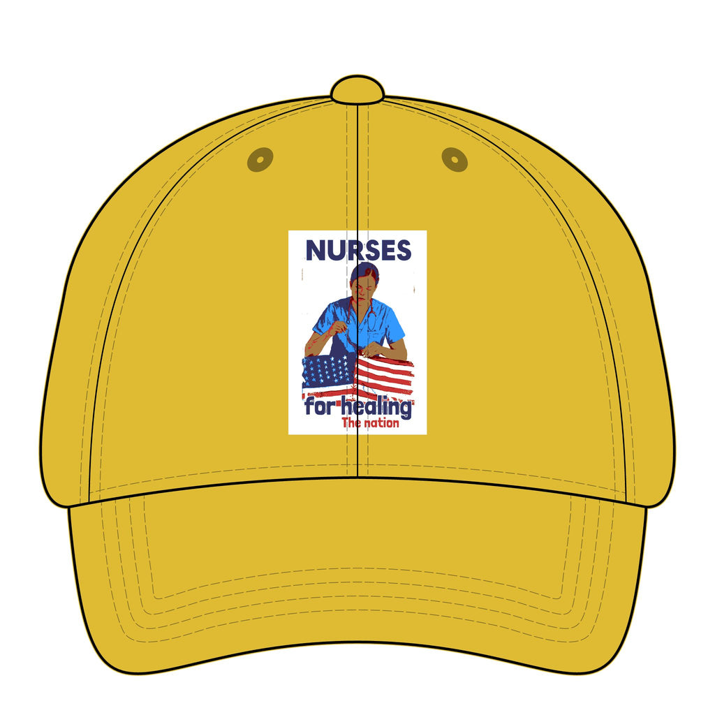 Women's Pigment-Dyed Cap - Nurses For Healing The Nation (front) - 100% cotton pigment-washed twill - NFH-DC-CASSIE