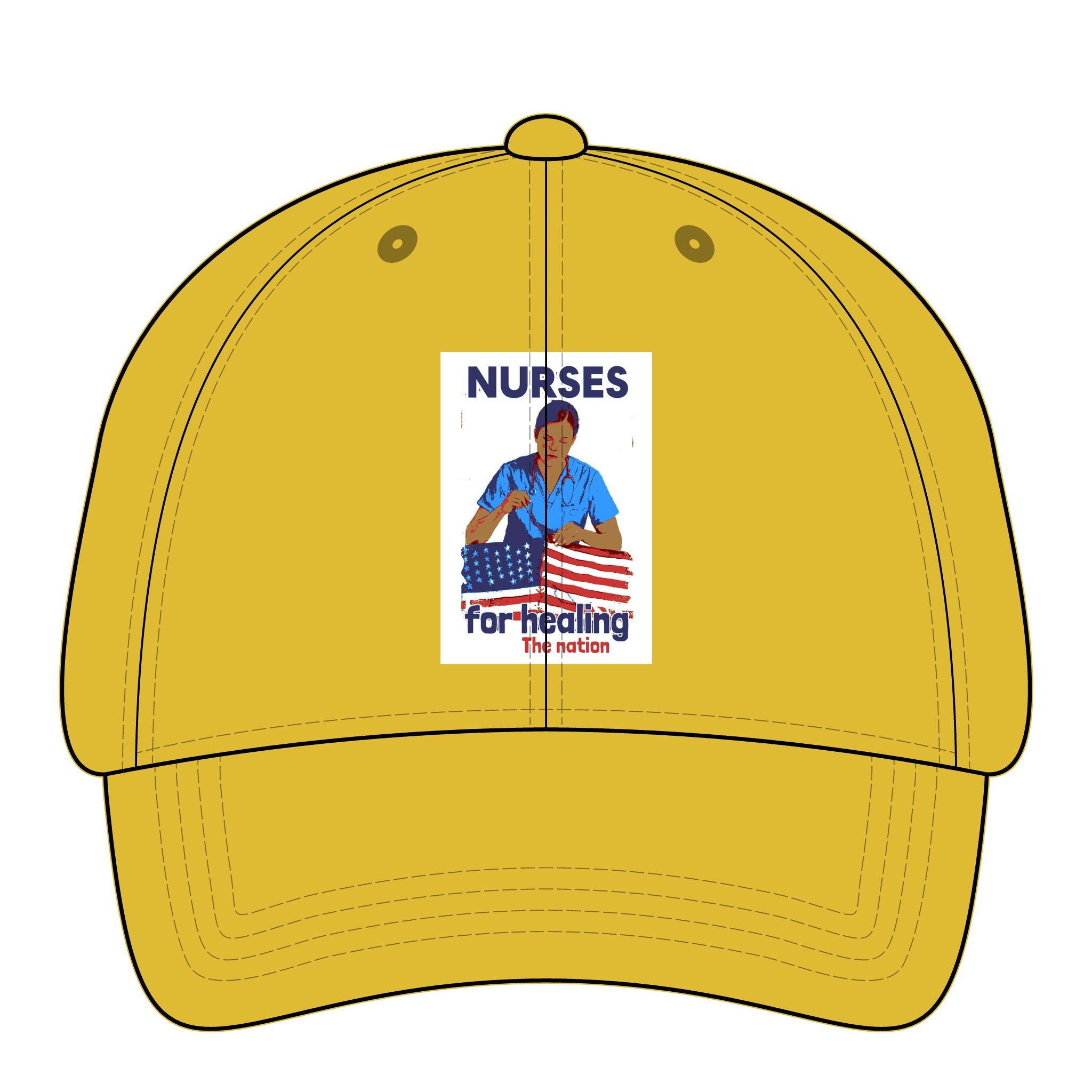 Women's Pigment-Dyed Cap - Nurses For Healing The Nation (front) - 100% cotton pigment-washed twill - NFH-DC-CASSIE