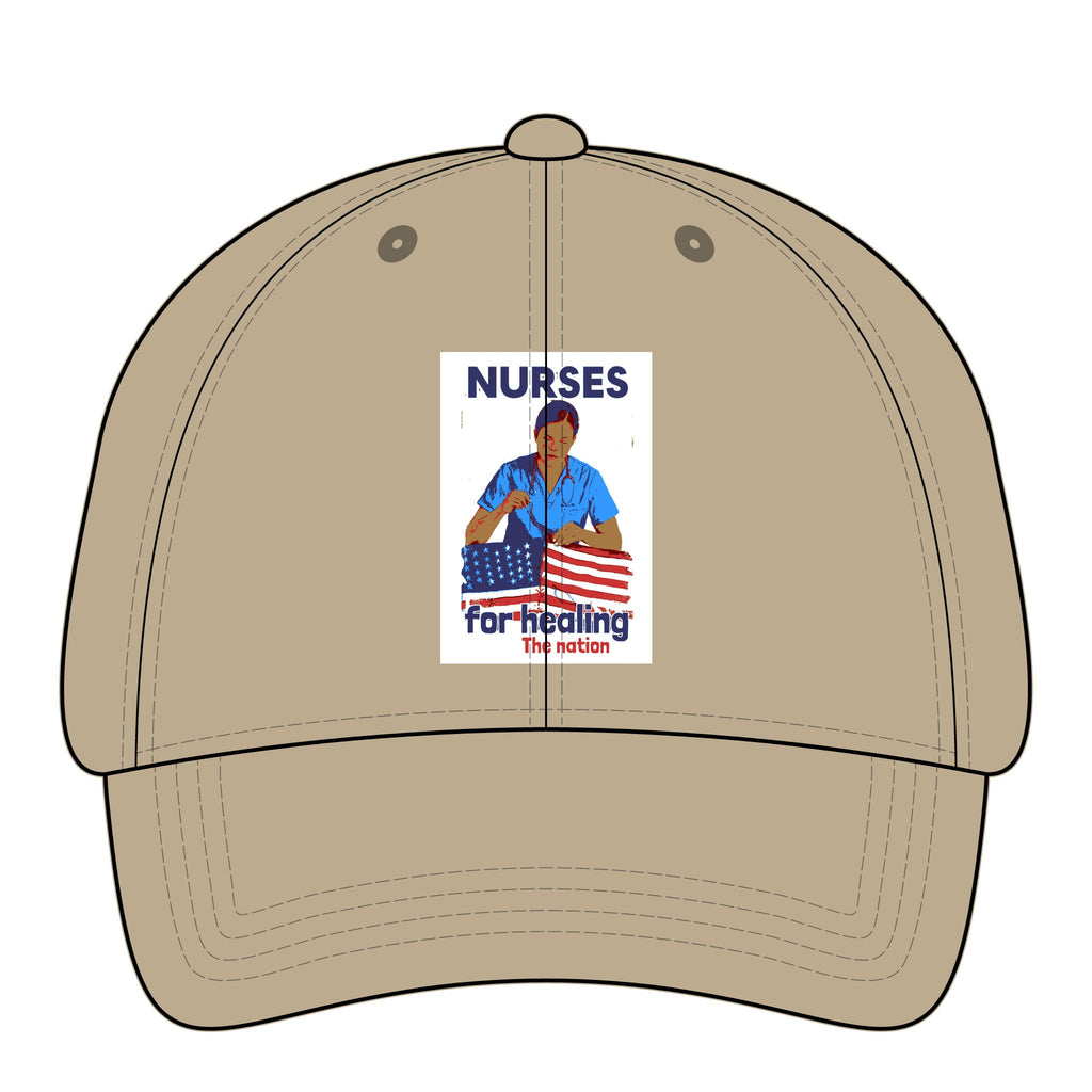 Women's Pigment-Dyed Cap - Nurses For Healing The Nation (front) - 100% cotton pigment-washed twill - NFH-DC-CASSIE