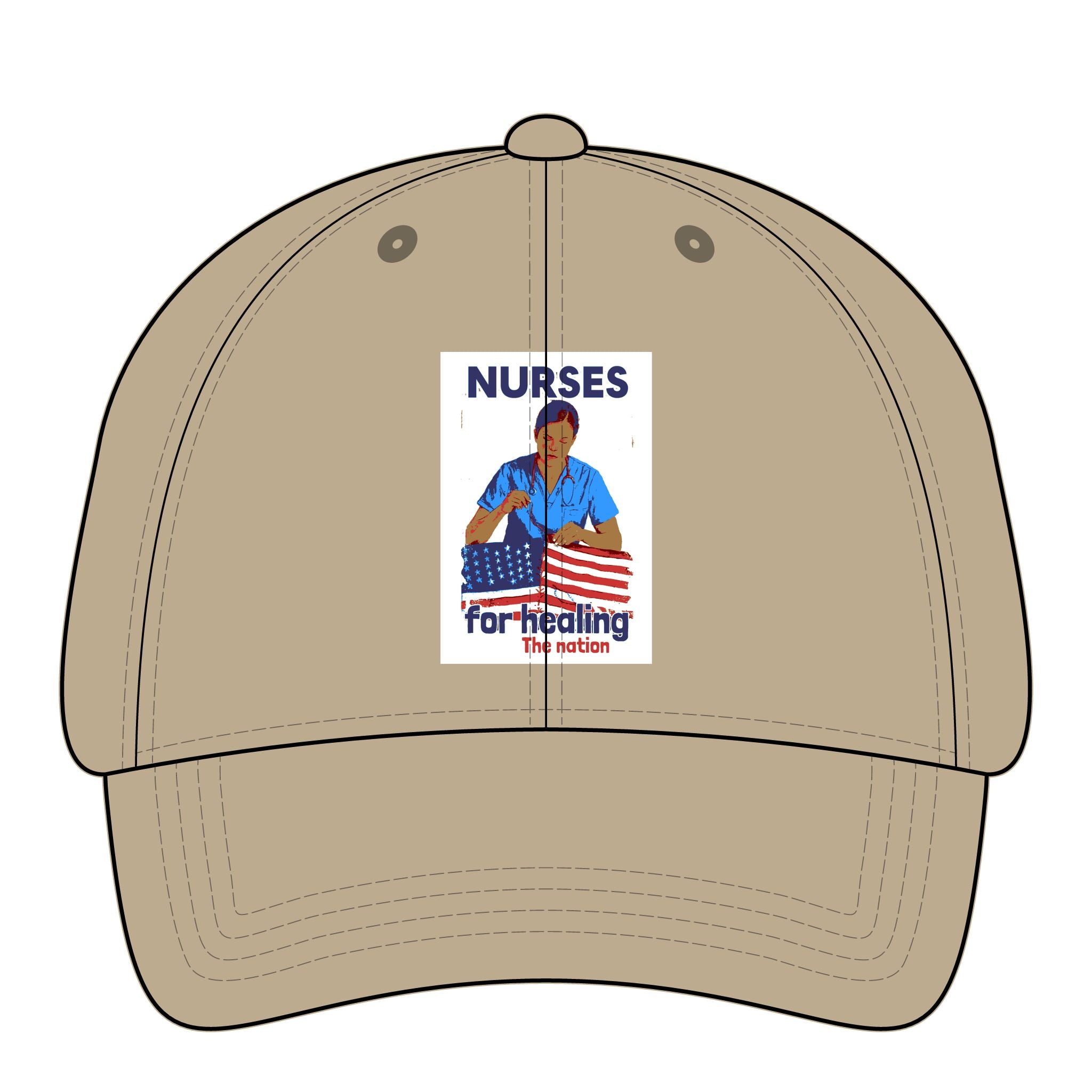 Women's Pigment-Dyed Cap - Nurses For Healing The Nation (front) - 100% cotton pigment-washed twill - NFH-DC-CASSIE
