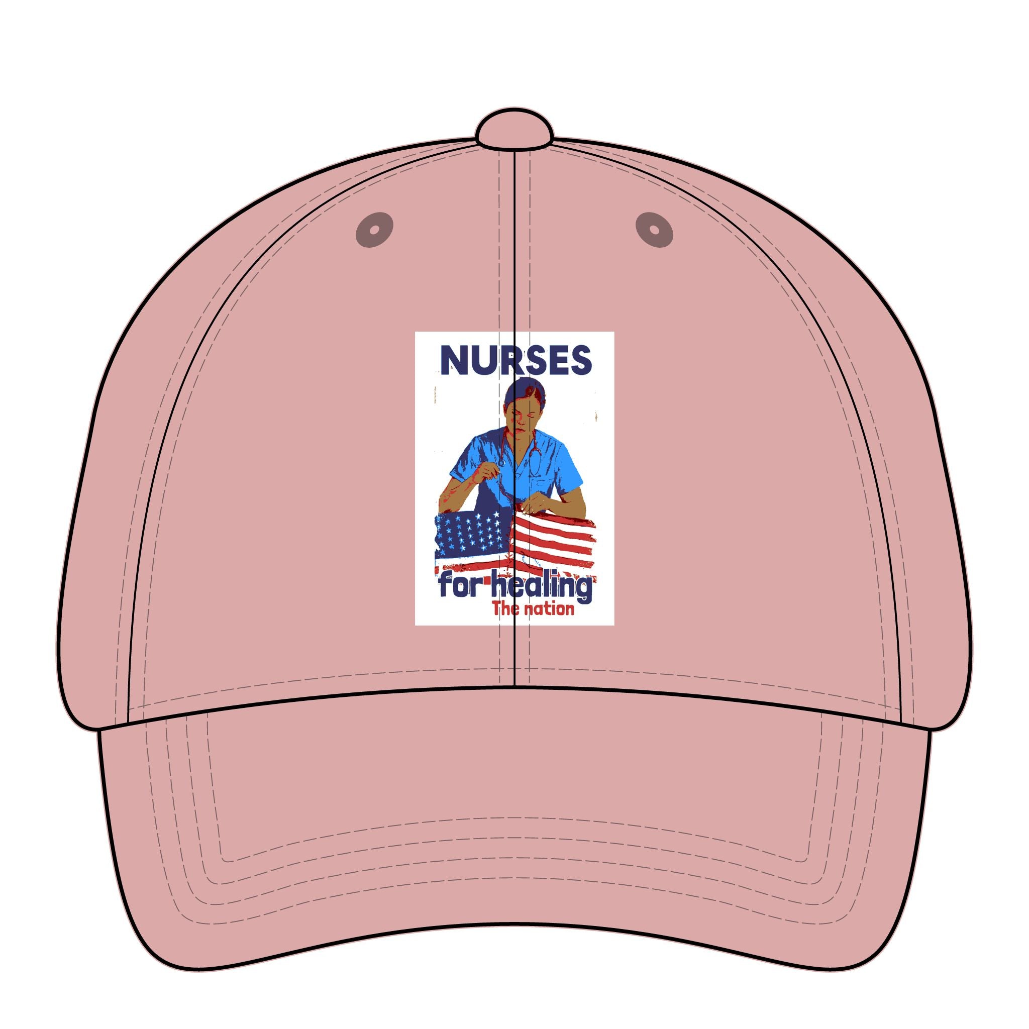Women's Pigment-Dyed Cap - Nurses For Healing The Nation (front) - 100% cotton pigment-washed twill - NFH-DC-CASSIE
