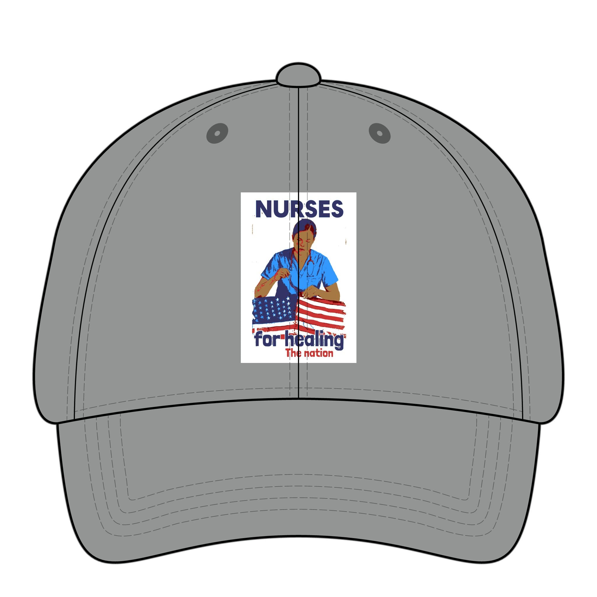 Women's Pigment-Dyed Cap - Nurses For Healing The Nation (front) - 100% cotton pigment-washed twill - NFH-DC-CASSIE