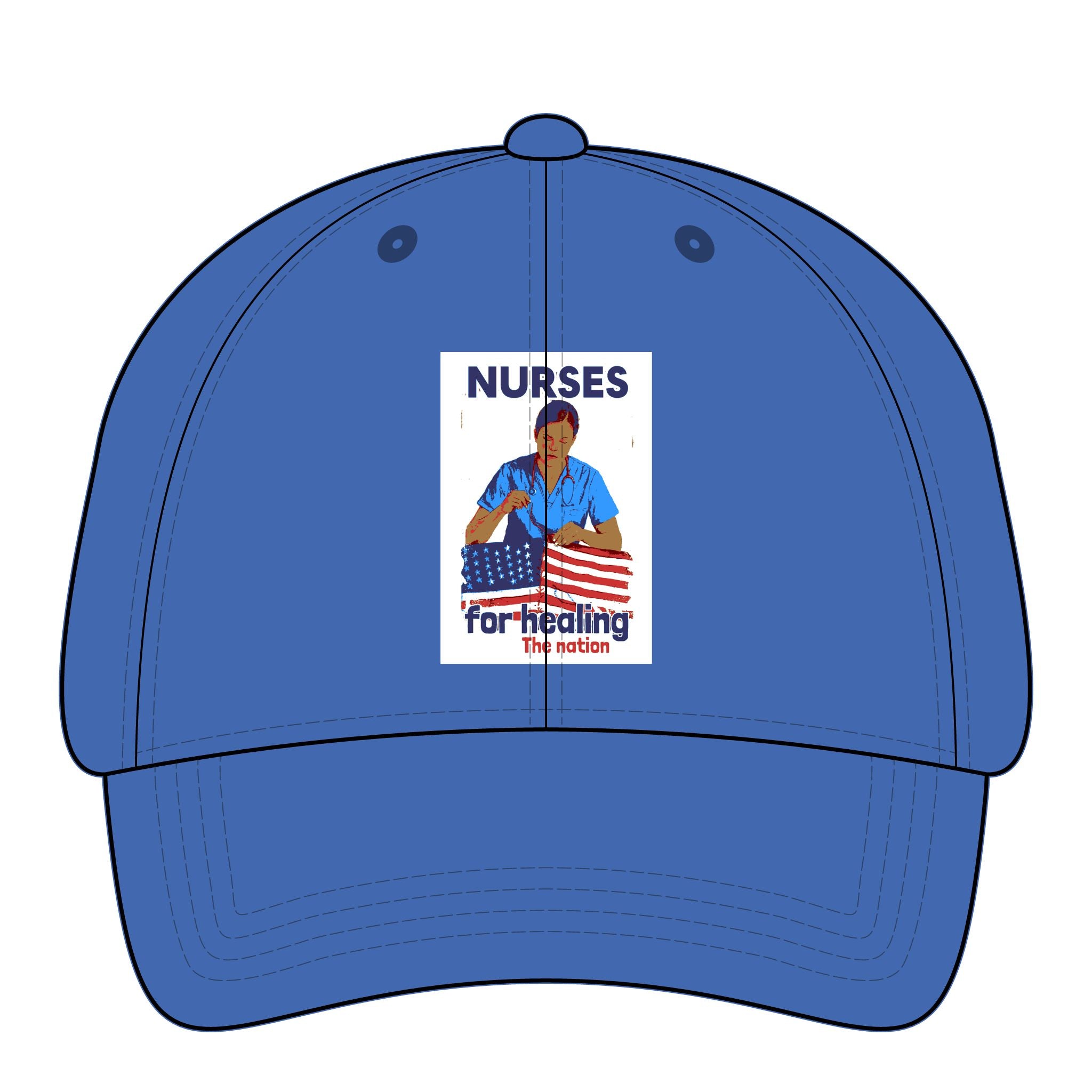 Women's Pigment-Dyed Cap - Nurses For Healing The Nation (front) - 100% cotton pigment-washed twill - NFH-DC-CASSIE