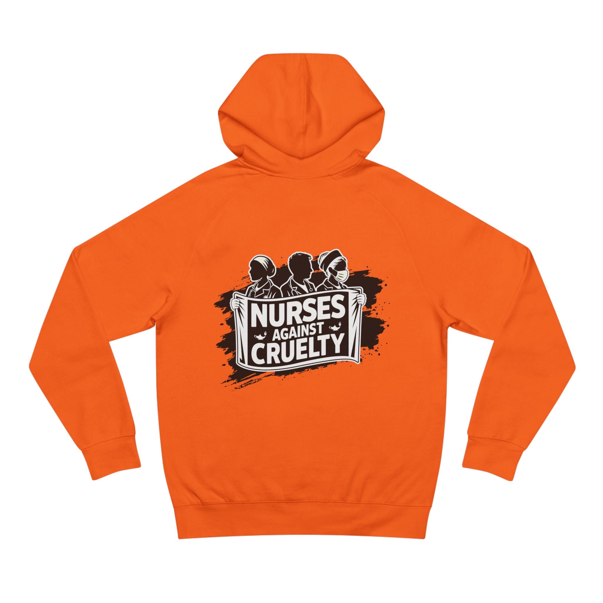 Unisex Mid-weight Hoodie - Nurses Against Fascism (front) - Nurses Against Cruelty (back) - 80% cotton, 20% polyester - NAF-H-AC5101