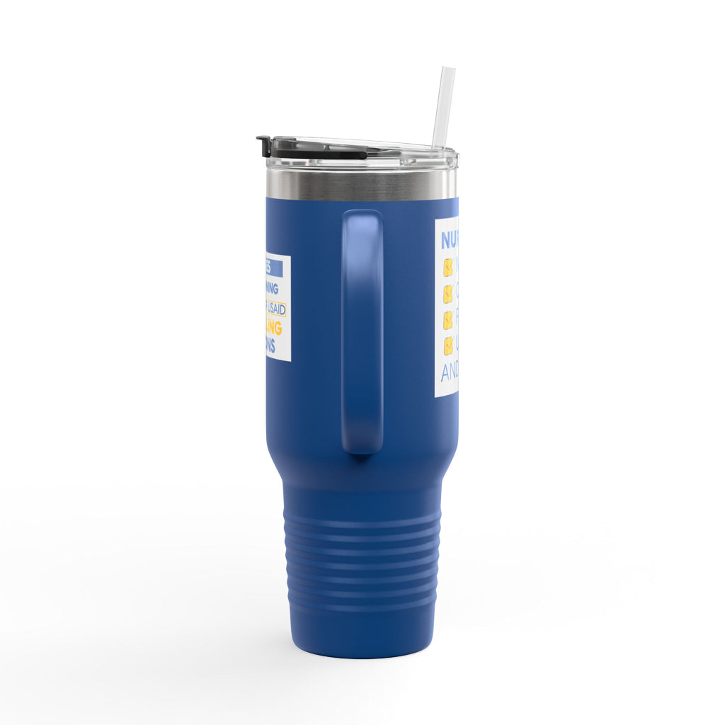 Travel Mug - Nurses Condemning Closure of USAID (front) - Nurses For NIH CDC FEMA USAID And YOU (back) - 100% stainless steel (body) - NFG-TM-40oz