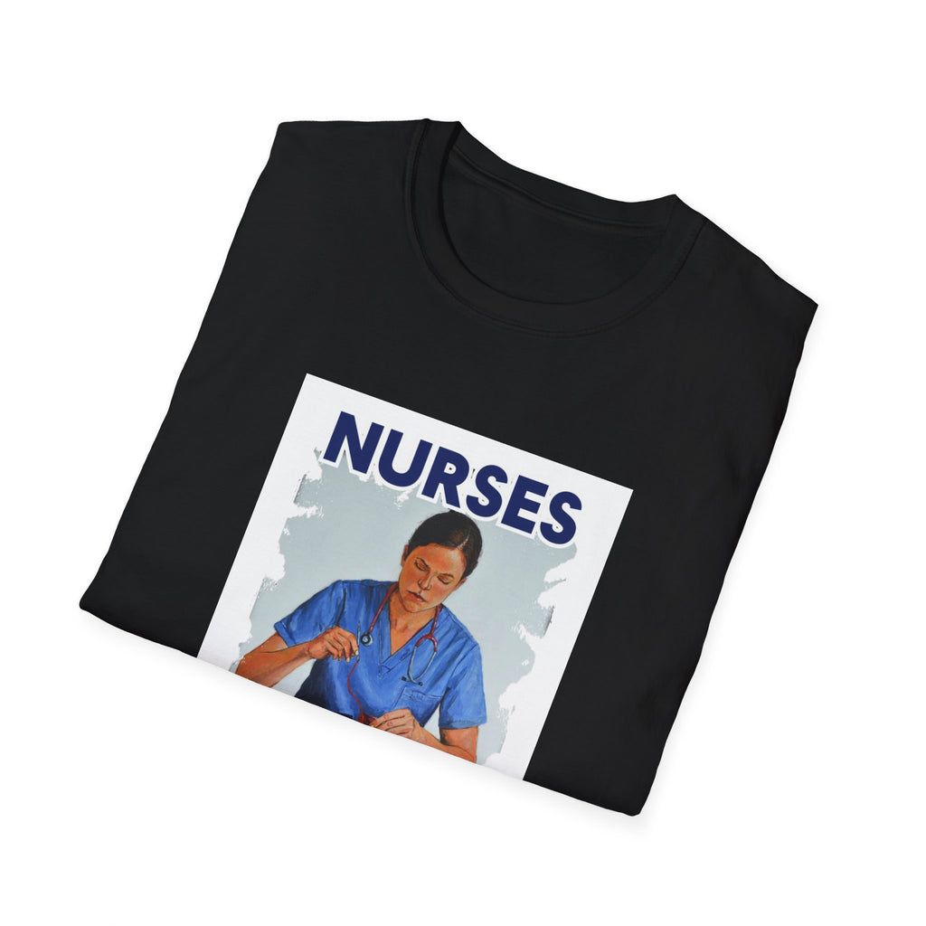 Unisex Lightweight fabric T-Shirt - Nurses For Healing The Nation (front) - Nurses Standing Up For Humanity (back) - 100% ring-spun cotton - NFH-T-G64000