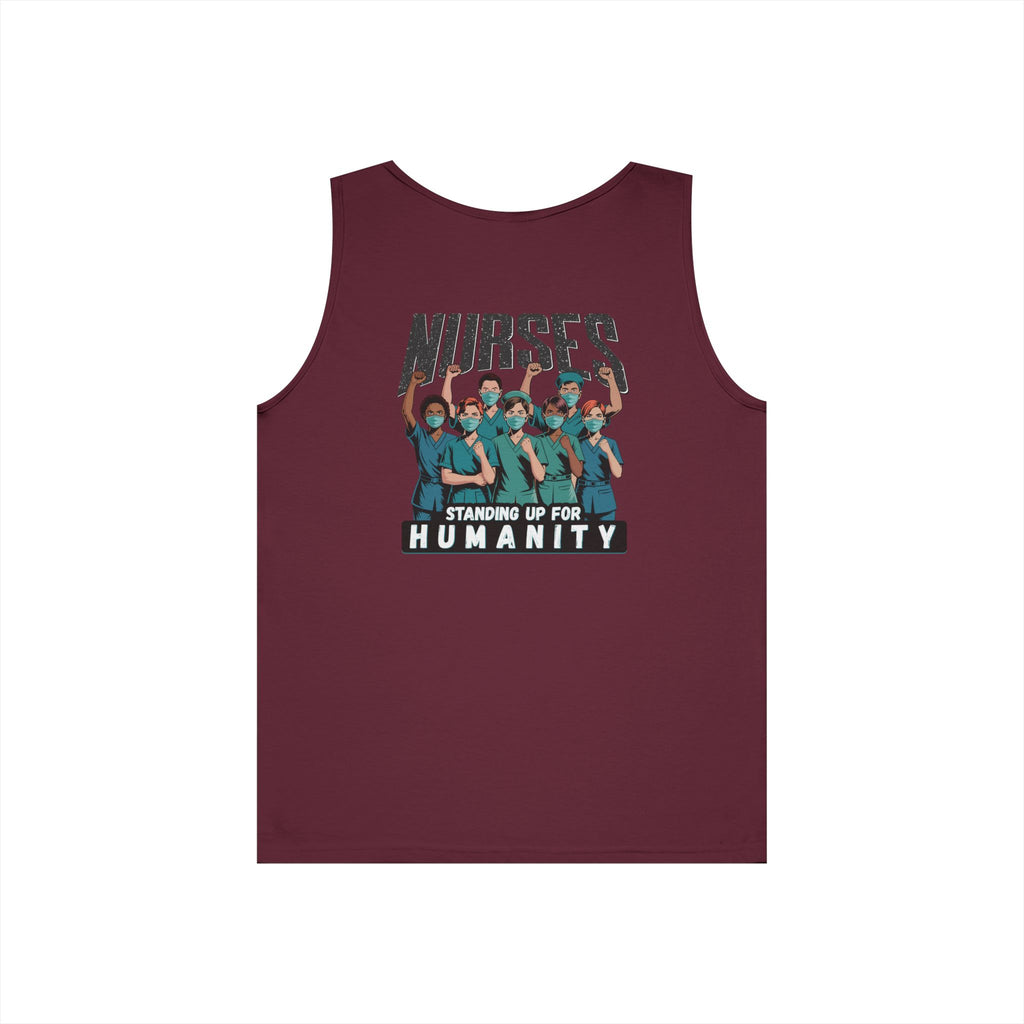 Unisex Medium fabric Cotton Tank Top - Nurses For Healing The Nation (front) - Nurses Standing Up For Humanity (back) - 100% cotton - NFH-K-G5200