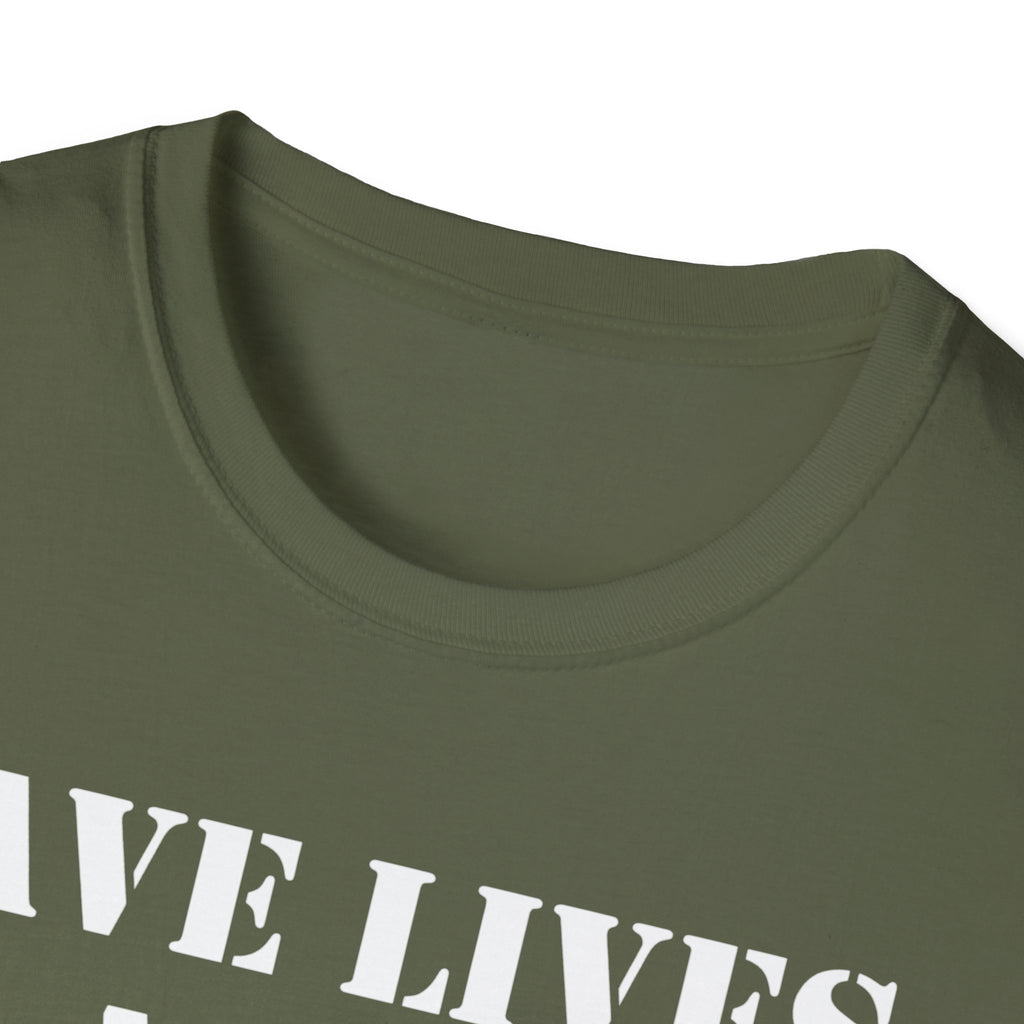 Unisex Lightweight fabric T-Shirt - Save Life Be a Nurse (front) - Who advocates? Who defends? Who protects? Who educates? Who intervenes? Who cares? (back) - 100% ring-spun cotton - SLBN-T-G64000
