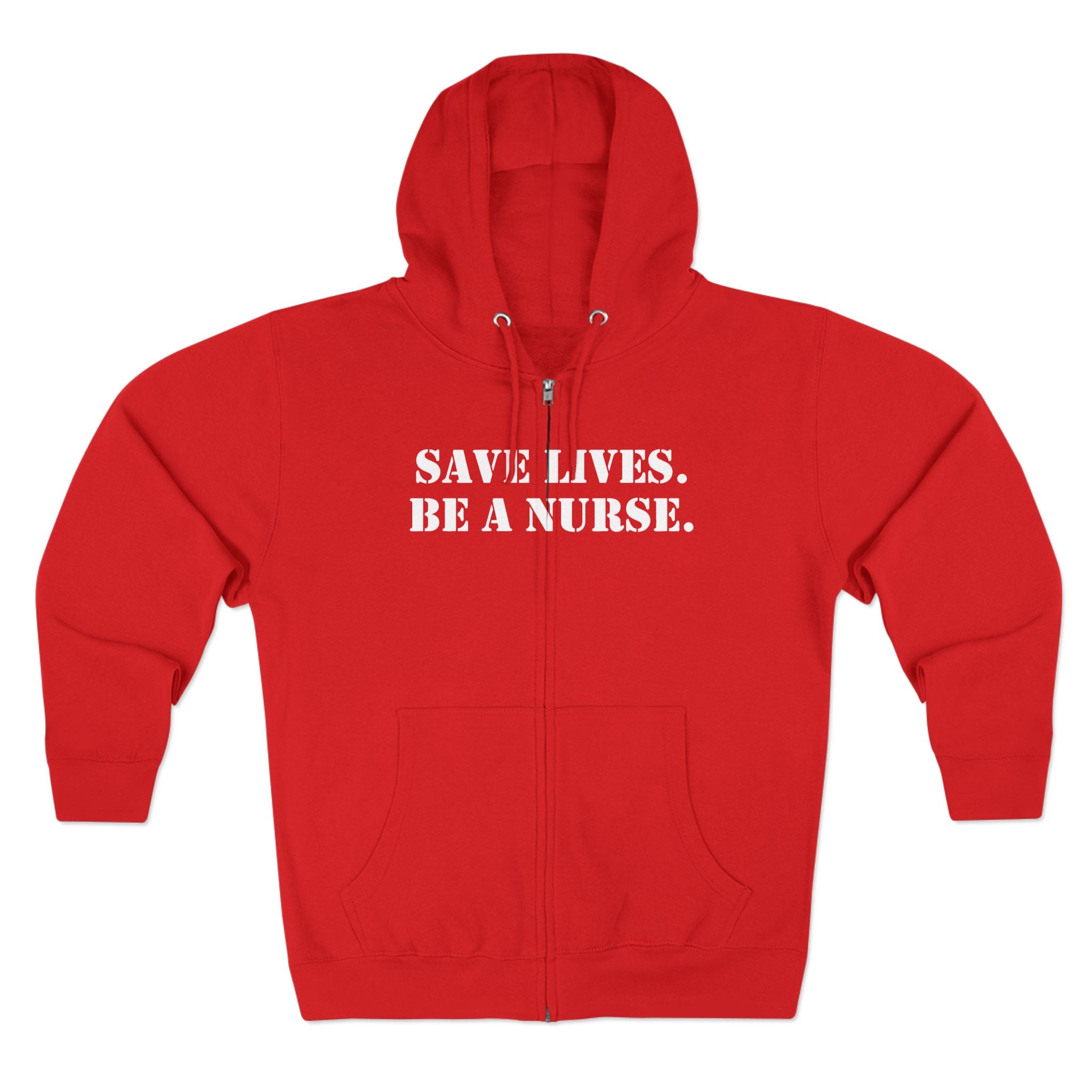 Men's District® Medium-heavy fabric Full-Zip Hoodie - Save Lives Be A Nurse (front) - Not Your Mom (back) - 60% recycled cotton, 40% recycled polyester -Lane Seven LS14003