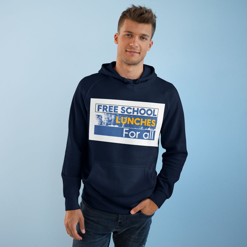 Unisex Mid-weight Hoodie - Free School Lunches For All (front) - Nurses Against The Rich Starving The Poor (back) - 80% cotton, 20% Polyester - NAH-H-AC5101