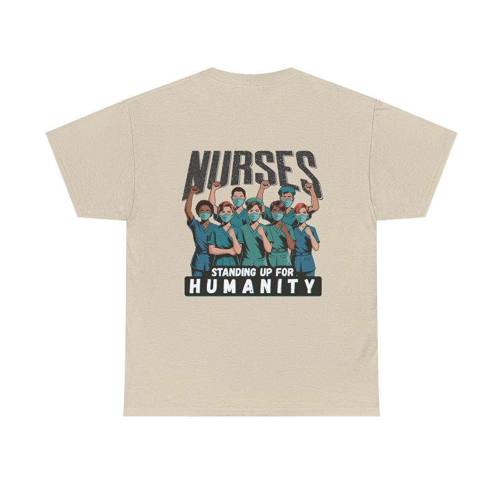 Unisex Medium fabric Cotton Tee - Nurses For Healing The Nation (front) - Nurses Standing Up For Humanity (back) - 100% cotton - NFH-T-G5000