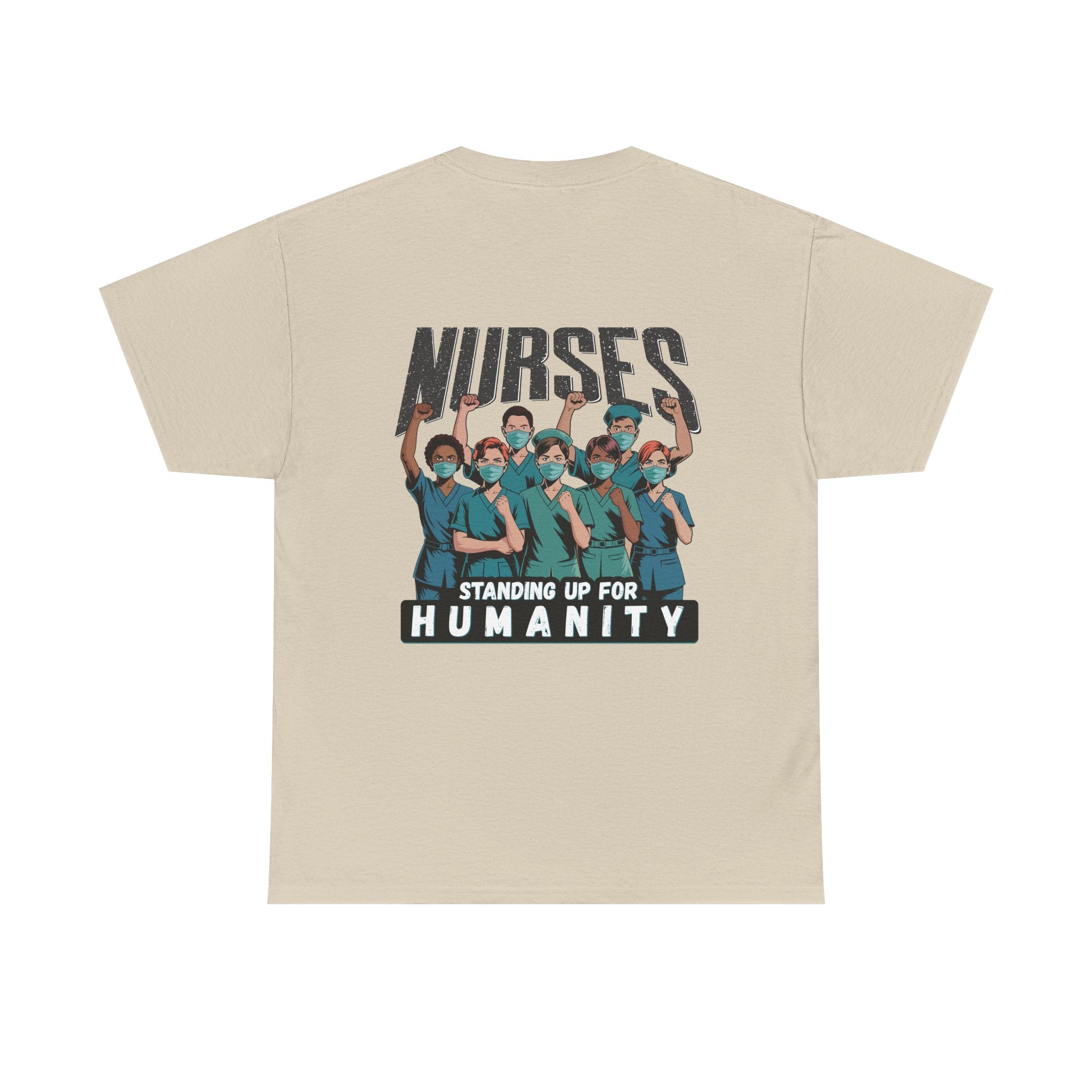 Unisex Medium fabric Cotton Tee - Nurses For Healing The Nation (front) - Nurses Standing Up For Humanity (back) - 100% cotton - NFH-T-G5000