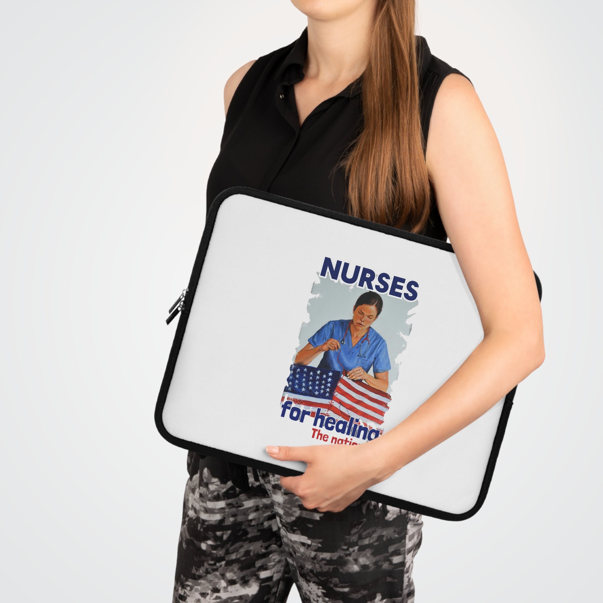 Laptop Sleeve - Nurses For Healing The Nation (front) - Smooth neoprene - NFH-LS-01