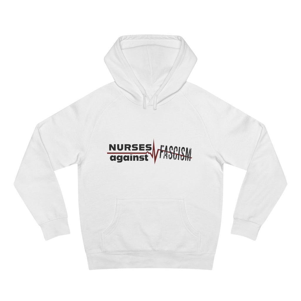 Unisex Mid-weight Hoodie - Nurses Against Fascism (front) - Nurses Against Cruelty (back) - 80% cotton, 20% polyester - NAF-H-AC5101