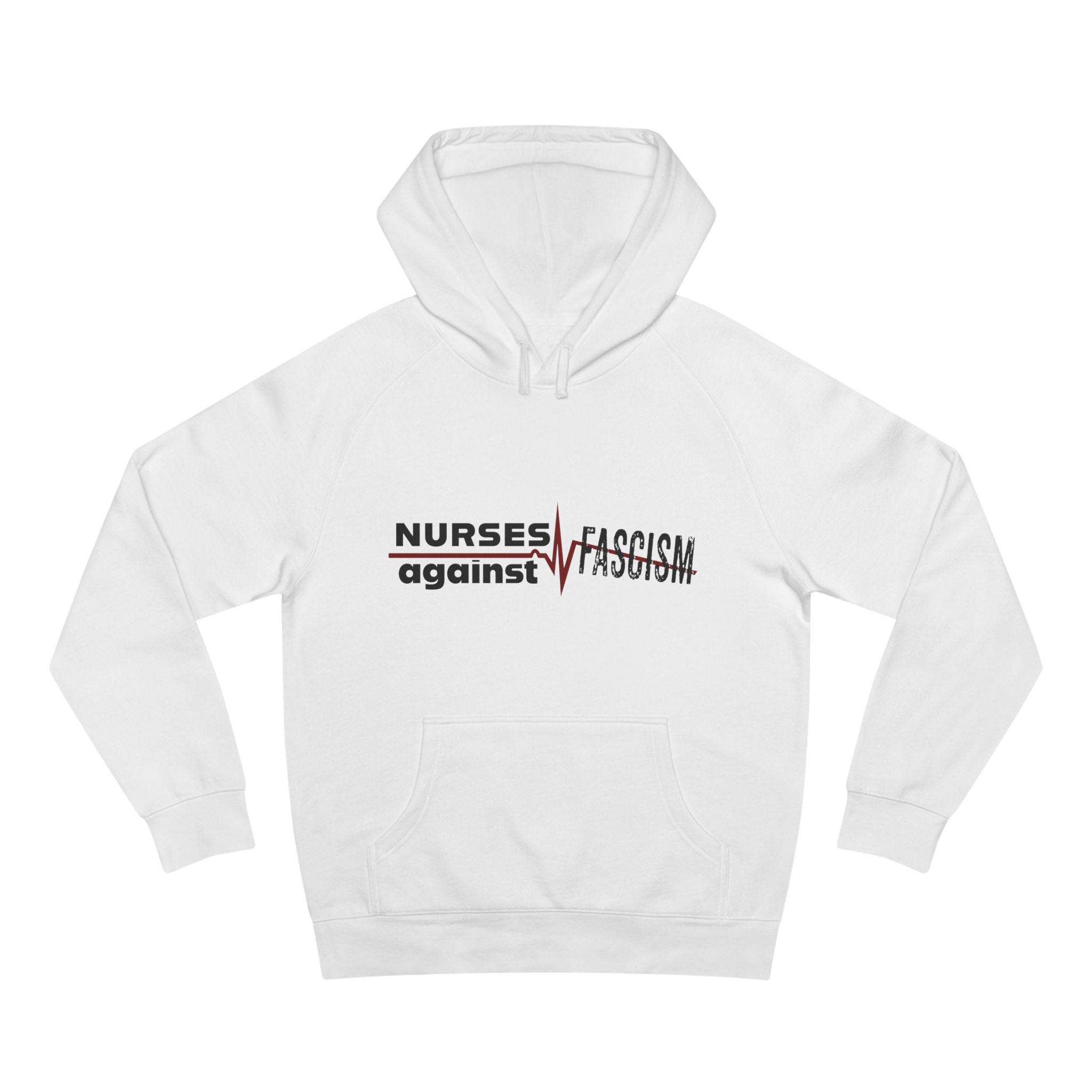 Unisex Mid-weight Hoodie - Nurses Against Fascism (front) - Nurses Against Cruelty (back) - 80% cotton, 20% polyester - NAF-H-AC5101