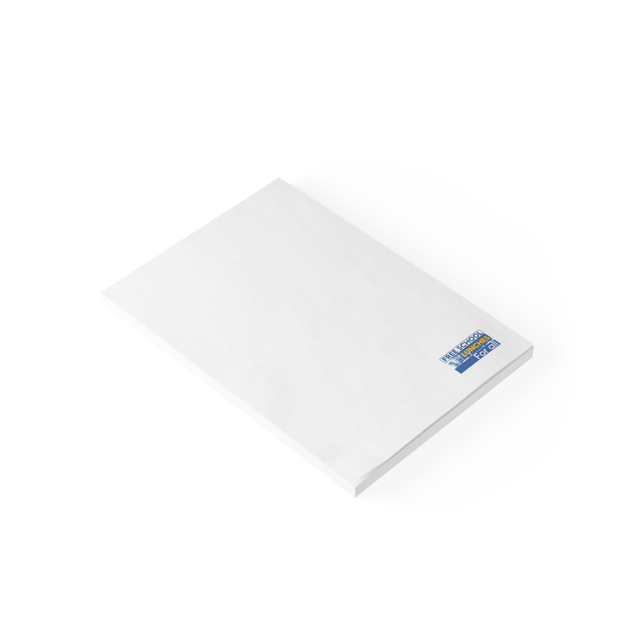 Post-it® Note Pads - Free School Lunches For All (front) - 75.2 gsm white uncoated paper - NAH-NP-3M