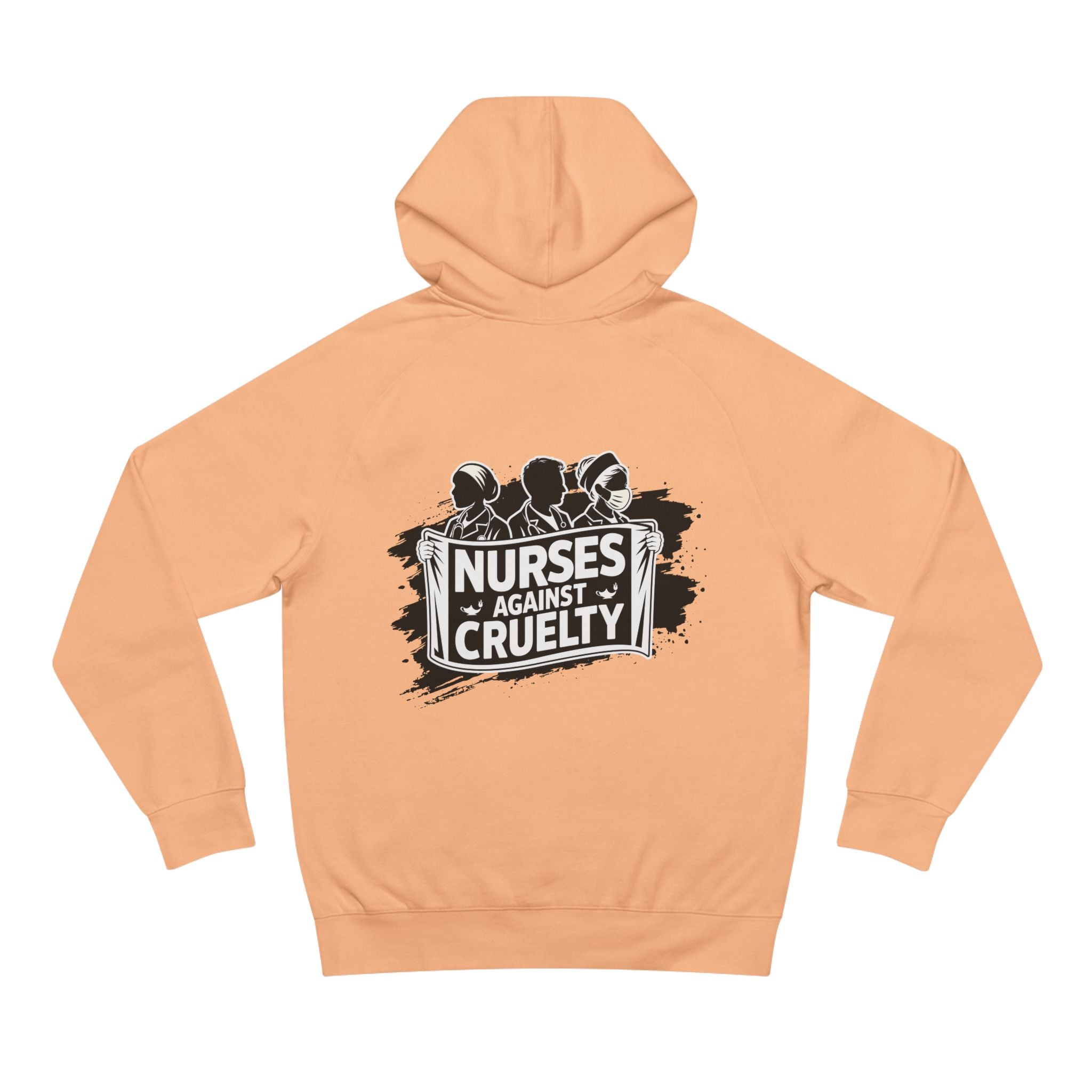 Unisex Mid-weight Hoodie - Nurses Against Fascism (front) - Nurses Against Cruelty (back) - 80% cotton, 20% polyester - NAF-H-AC5101