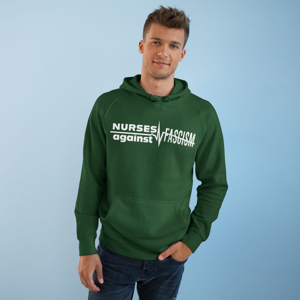 Unisex Mid-weight Hoodie - Nurses Against Fascism (front) - Nurses Against Cruelty (back) - 80% cotton, 20% polyester - NAF-H-AC5101