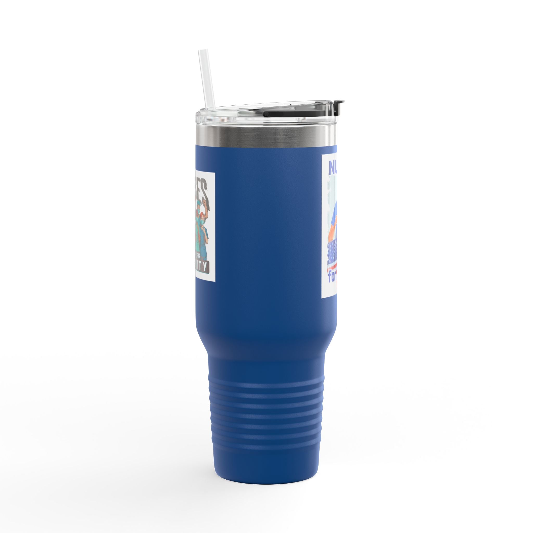 Travel Mug - Nurses For Healing The Nation (front) - Nurses Standing Up For Humanity (back) - 100% stainless steel (body) - NFH-TM-40oz