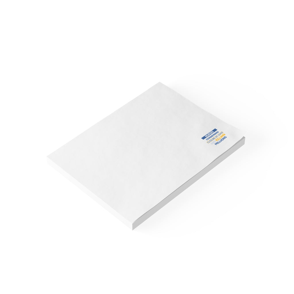 Post-it® Note Pads - Nurses Condemning Closure of USAID (front) - 75.2 gsm white uncoated paper - NFG-NP-3M
