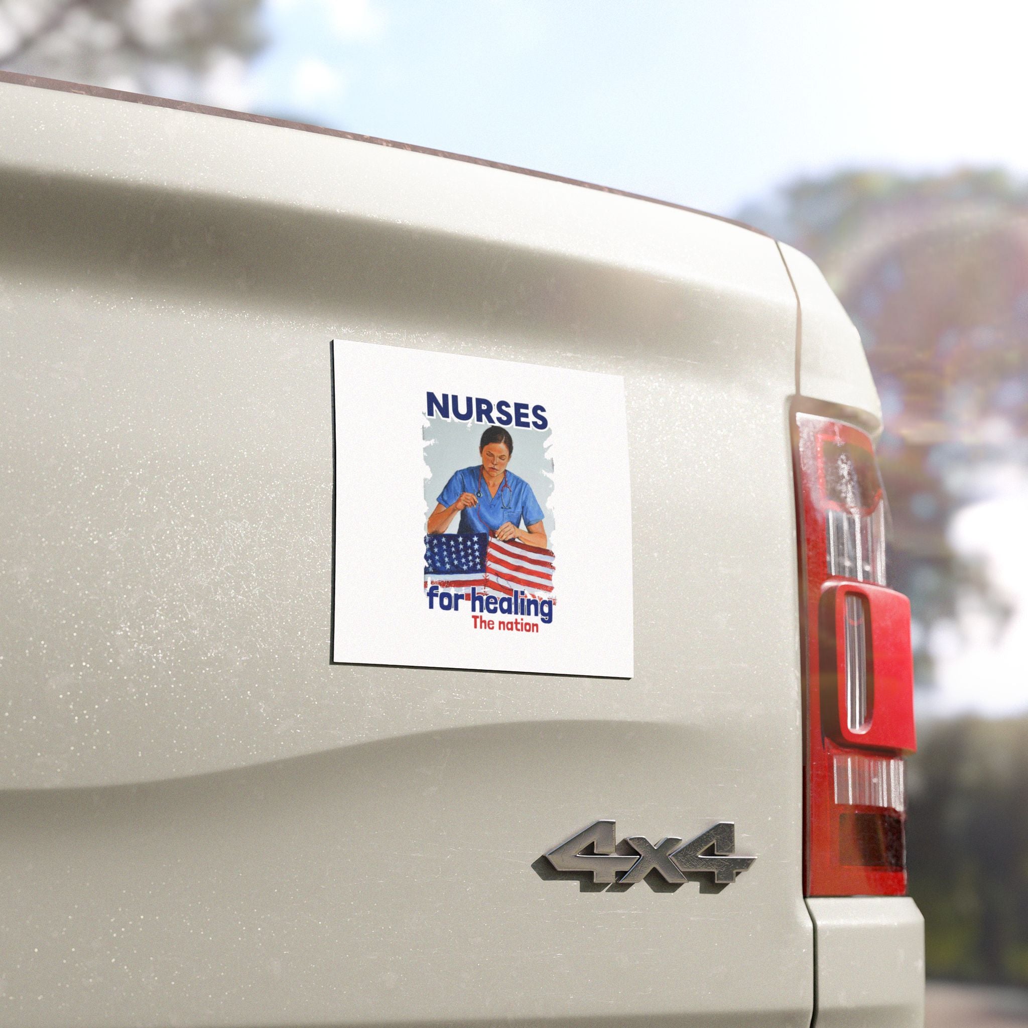 Car Magnets - Nurses For Healing The Nation (front) - Magnetic White base and matte finish - NFH-CA-01