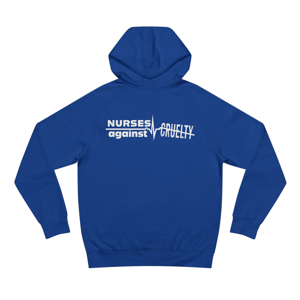 Unisex Mid-weight Hoodie - Nurses Against Fascism (front) - Nurses Against Cruelty (back) - 80% cotton, 20% polyester - NAF-H-AC5101