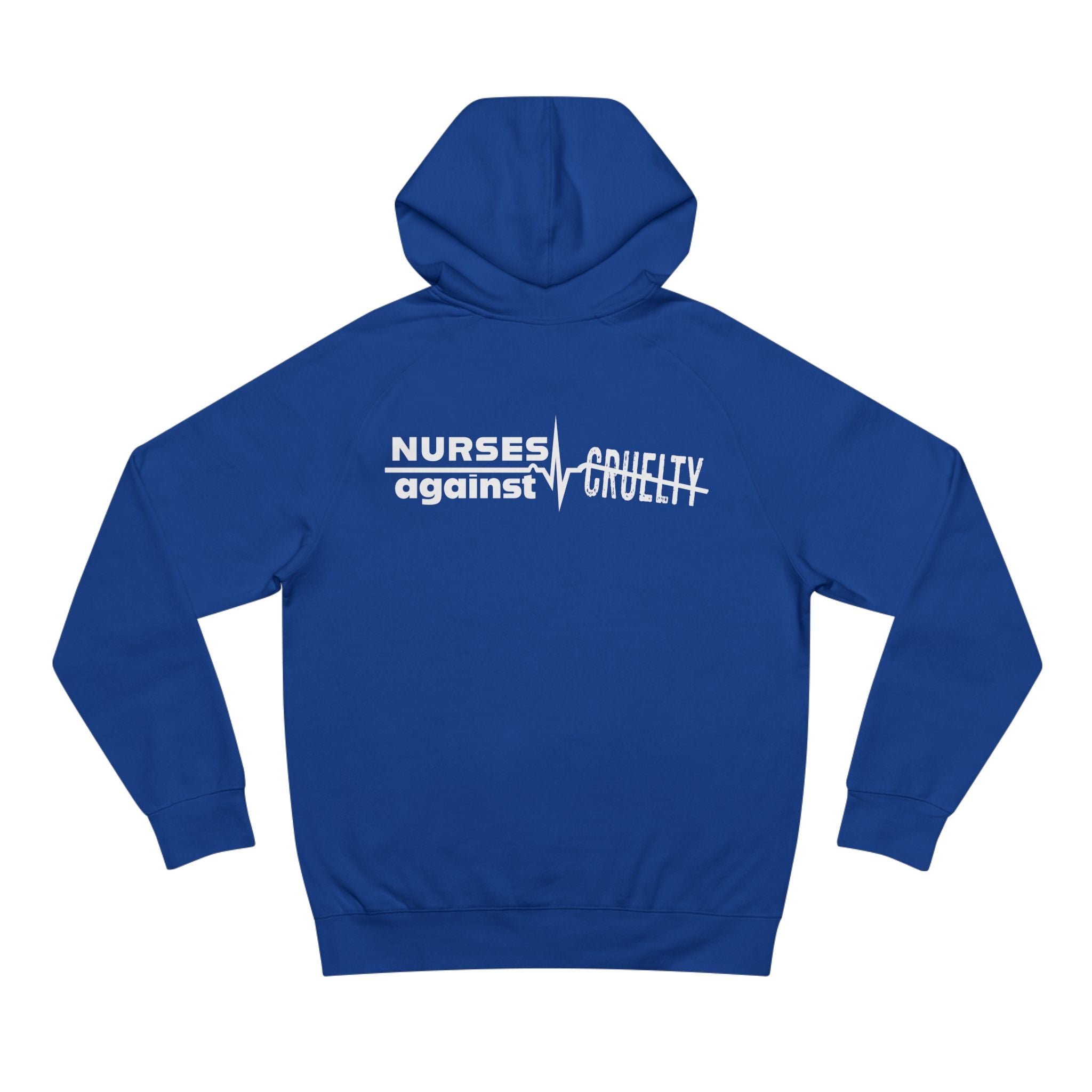 Unisex Mid-weight Hoodie - Nurses Against Fascism (front) - Nurses Against Cruelty (back) - 80% cotton, 20% polyester - NAF-H-AC5101