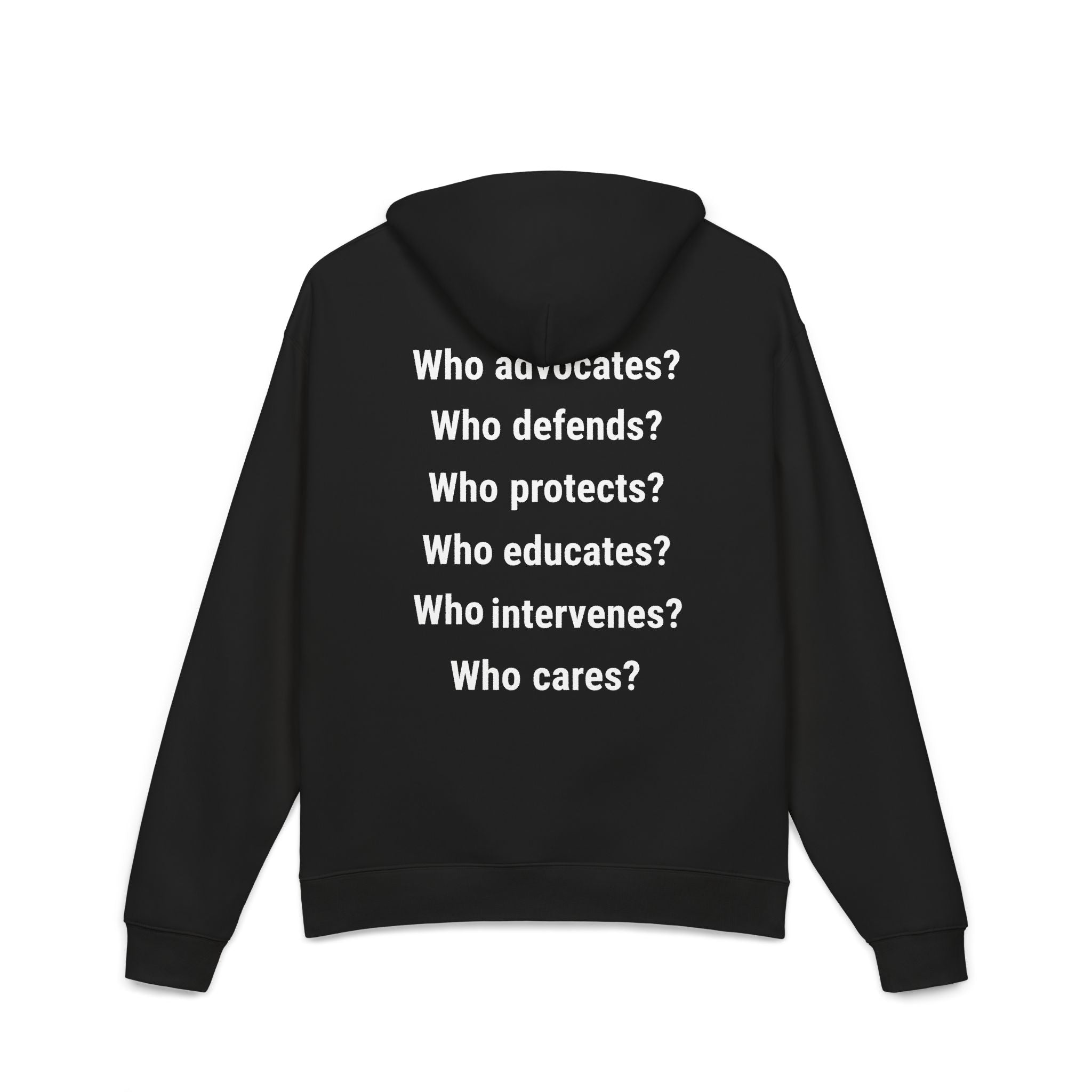 Unisex Mid-weight Hoodie - Save Lives Be A Nurse (front) - Who Advocates? Who Defend? (back) - 80% cotton, 20% Polyester - SLA-H-AC5101