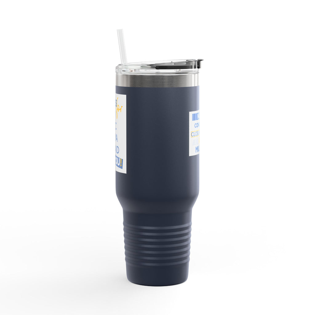 Travel Mug - Nurses Condemning Closure of USAID (front) - Nurses For NIH CDC FEMA USAID And YOU (back) - 100% stainless steel (body) - NFG-TM-40oz