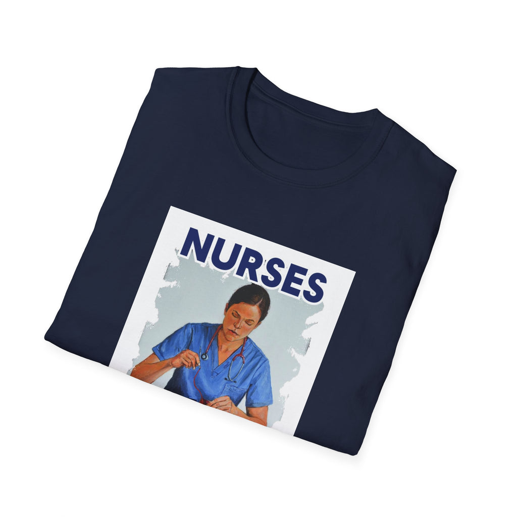 Unisex Lightweight fabric T-Shirt - Nurses For Healing The Nation (front) - Nurses Standing Up For Humanity (back) - 100% ring-spun cotton - NFH-T-G64000